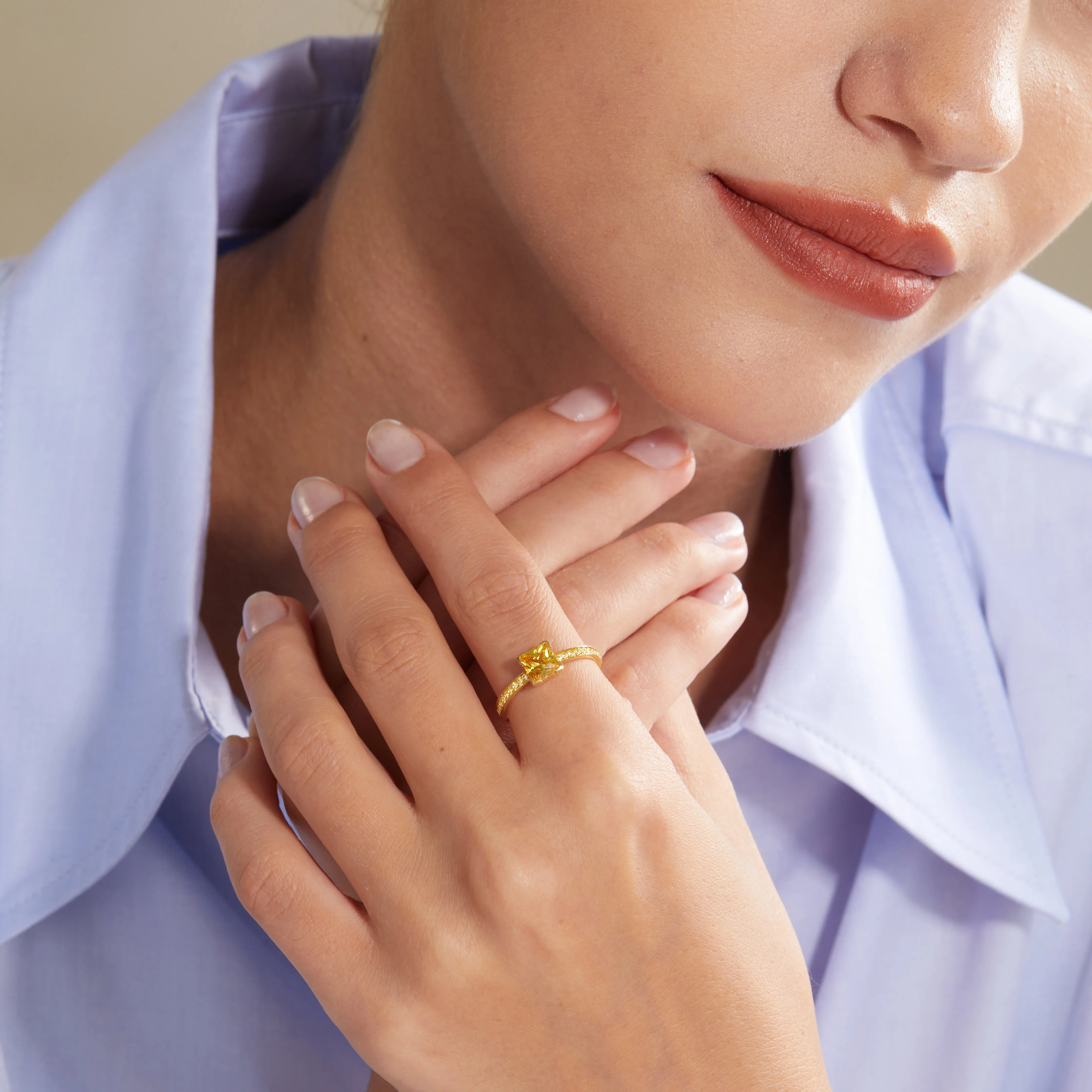 Solitaire Cushion Cut Diamond Eternity Ring sold by Pascal Design Official product image thumbnail 2