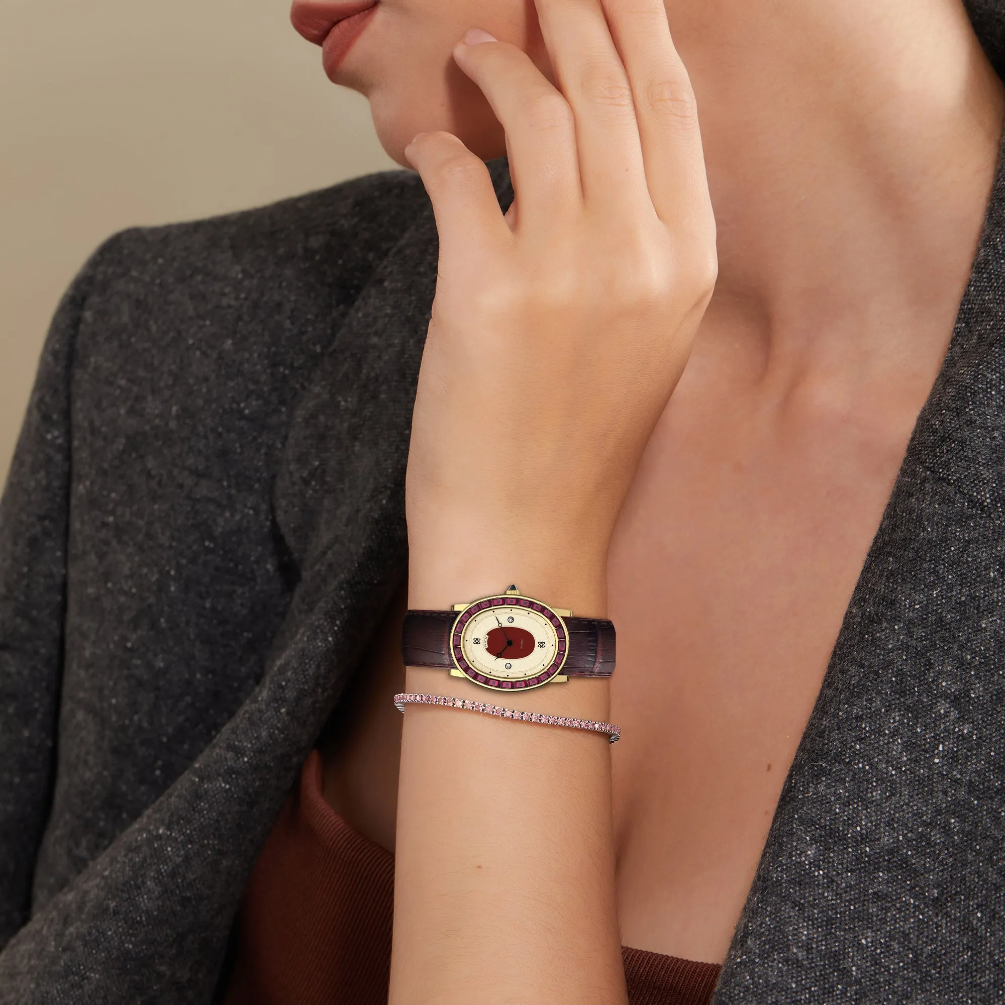 Oval Halo Diamond Watch (24mm x 30mm) sold by Pascal Design Official product image thumbnail 2