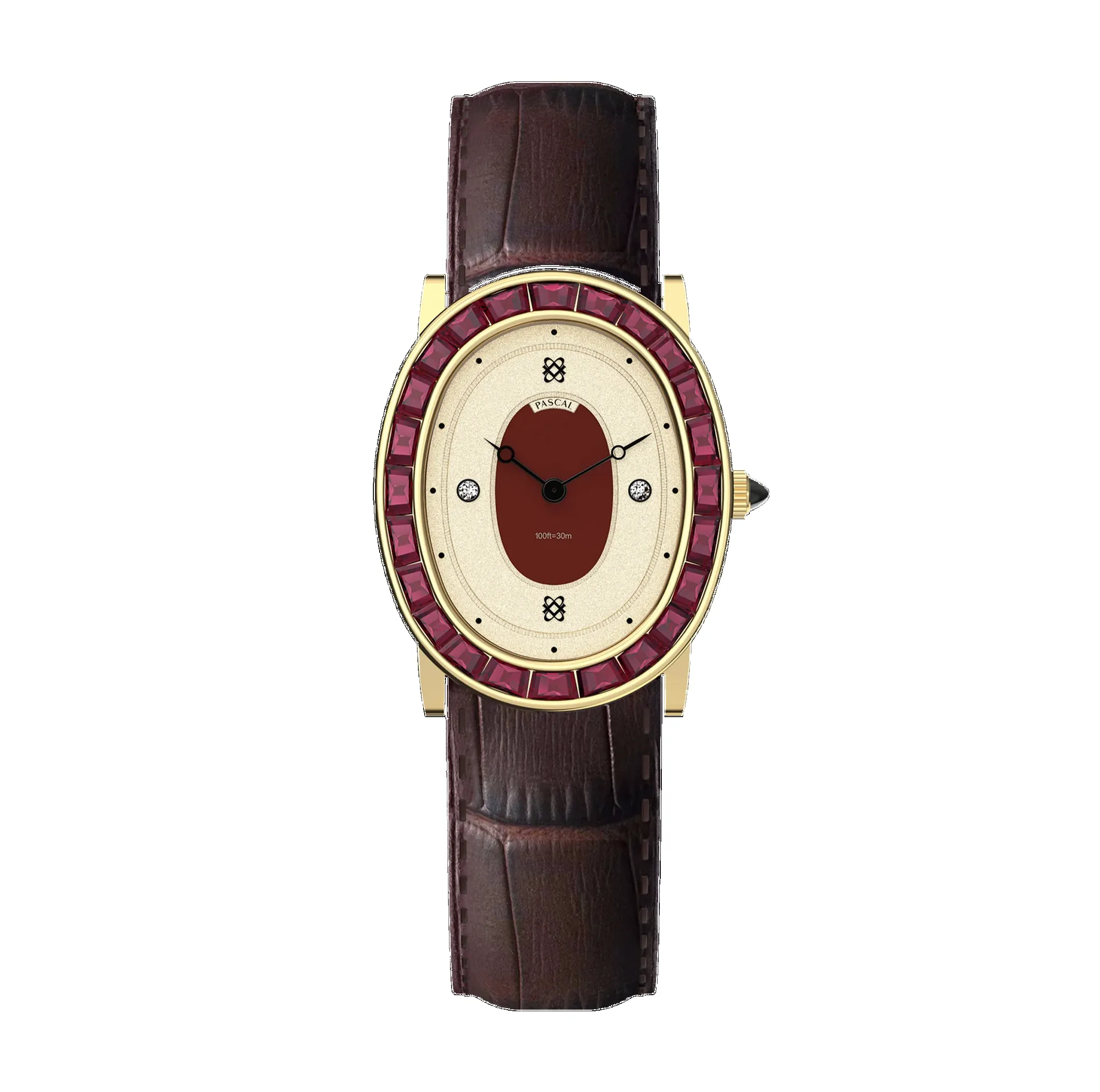 Oval Halo Diamond Watch (24mm x 30mm) sold by Pascal Design Official