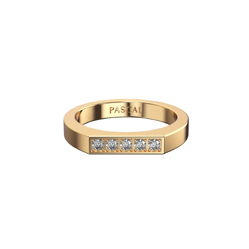 Geo Signet Pave Diamond Ring sold by Pascal Design Official