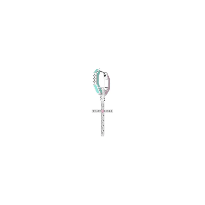 Faith Dopamine Love Emblem Diamond Cross Earring sold by Pascal Design Official