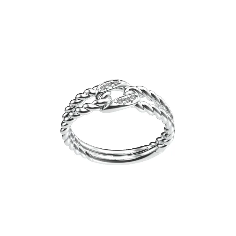 Everyday White Diamond Knot Rope Ring sold by Pascal Design Official