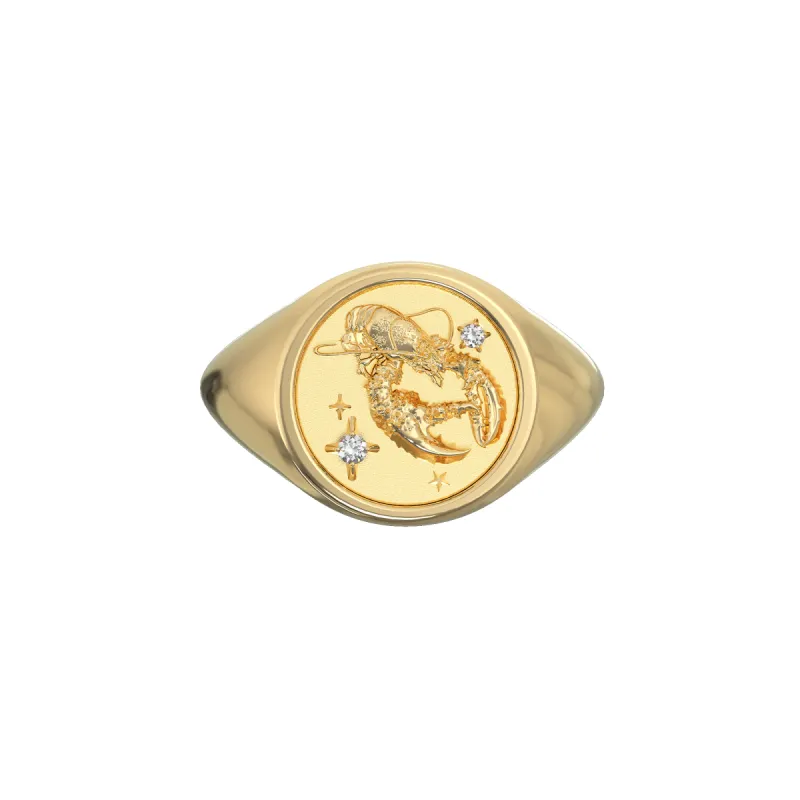 Cancer Small Signet Ring sold by Pascal Design Official