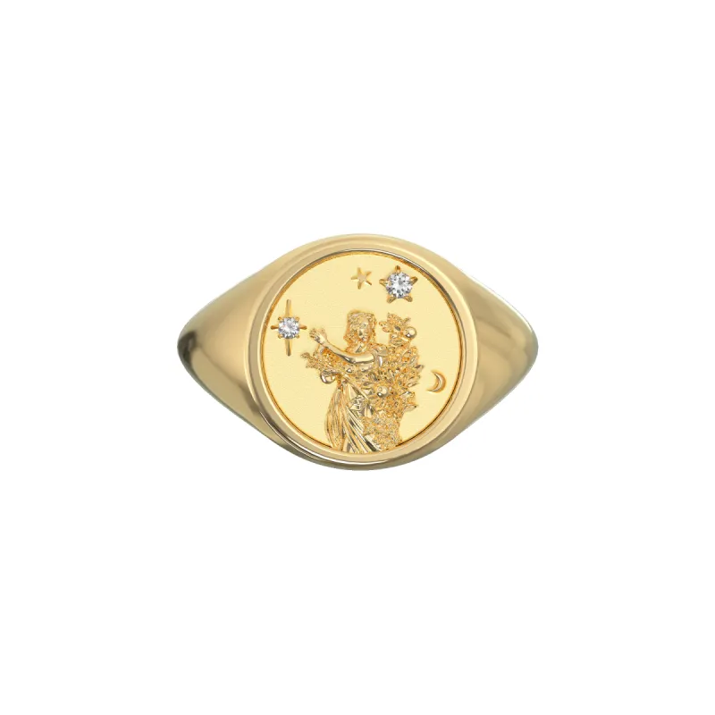 Virgo Small Signet Ring sold by Pascal Design Official