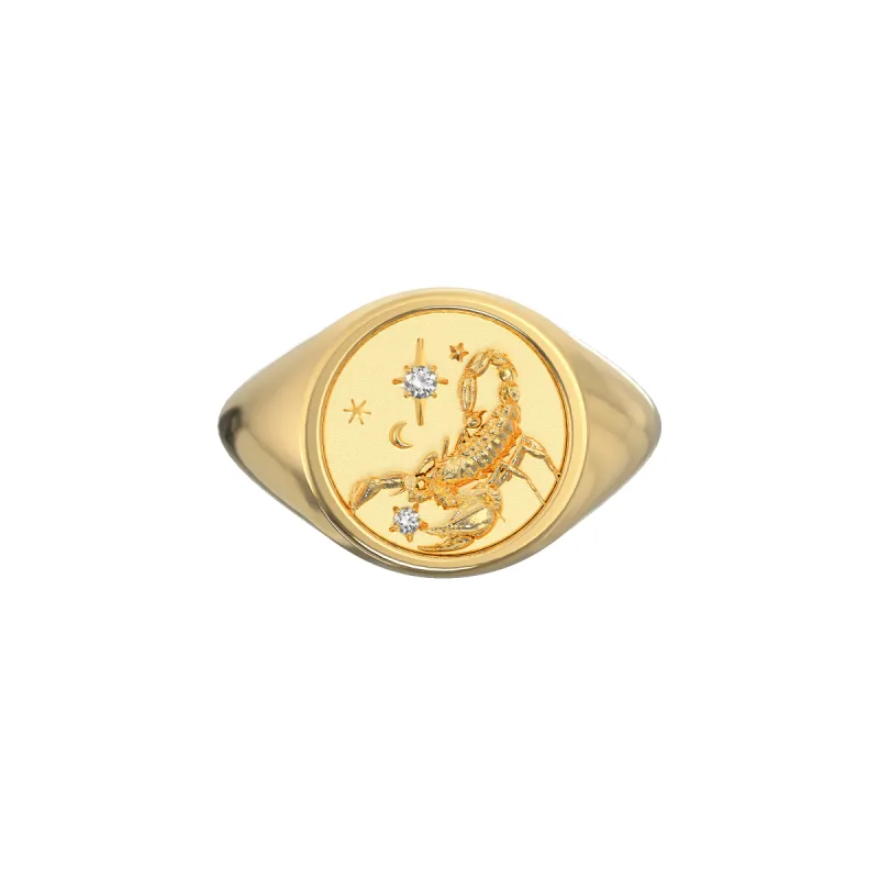 Scorpio Small Signet Ring sold by Pascal Design Official