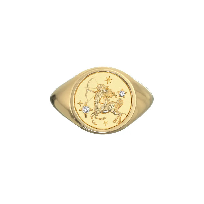 Sagittarius Small Signet Ring sold by Pascal Design Official