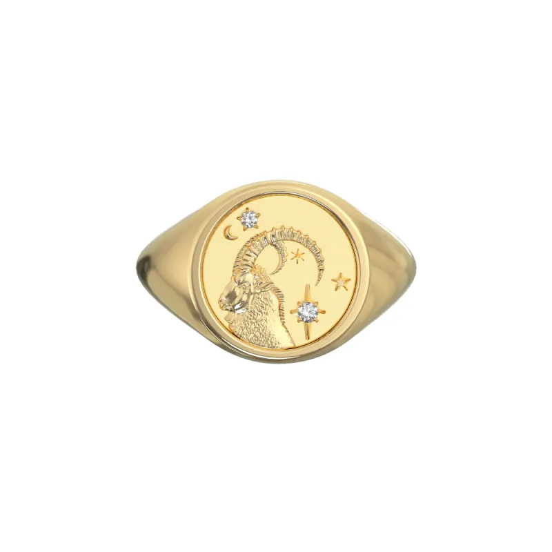 Capricorn Small Signet Ring sold by Pascal Design Official