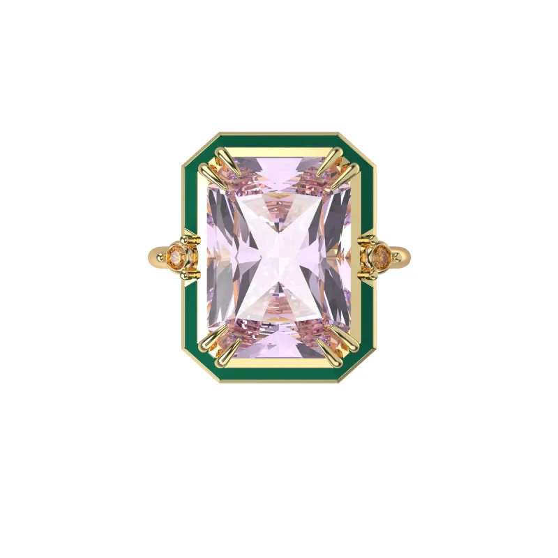 Artdeco Style Enameled Cocktail Ring sold by Pascal Design Official