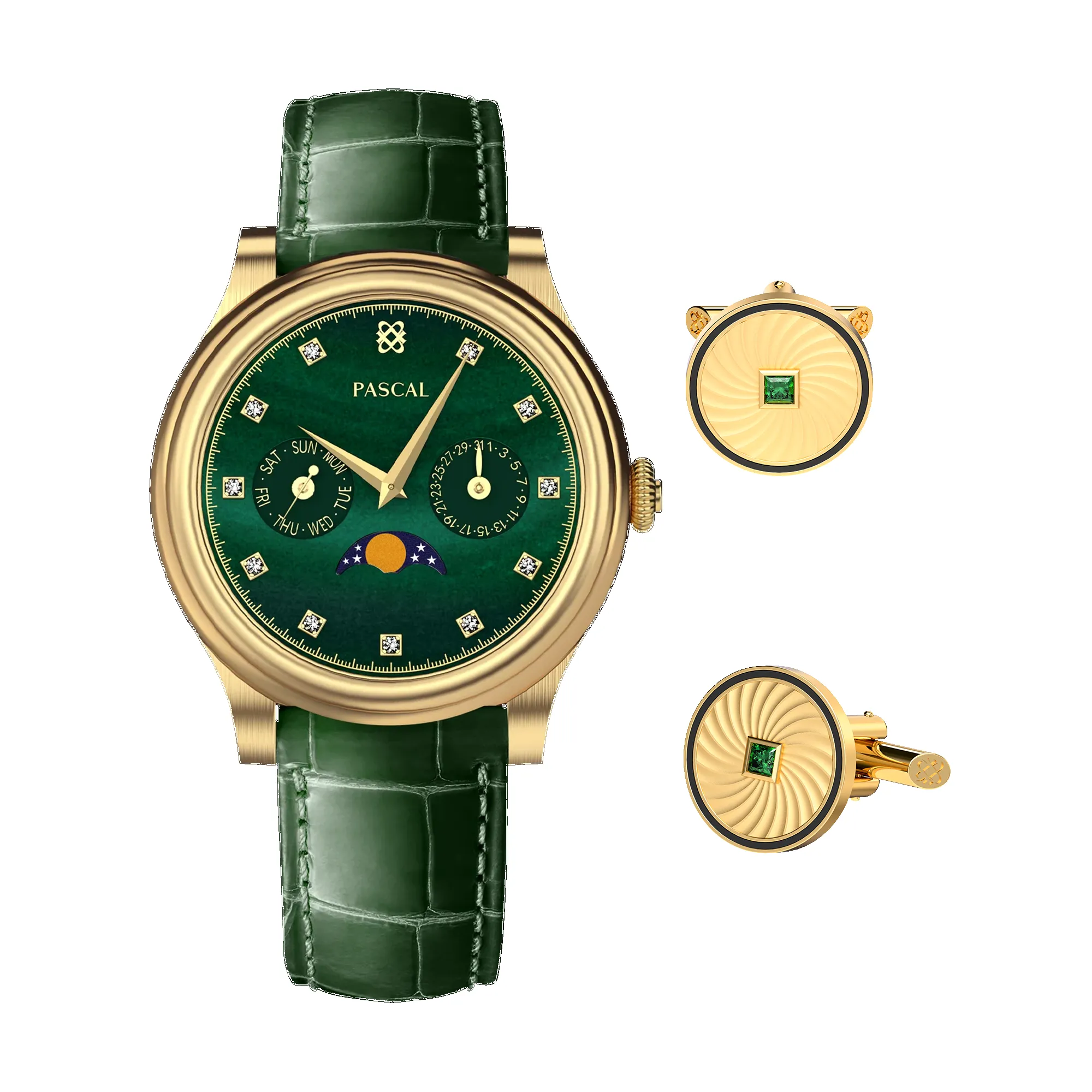 Navigator Diamond Moonphase Watch Gift Set sold by Pascal Design Official