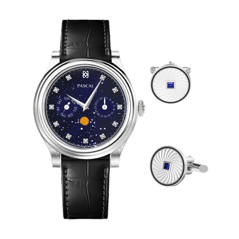 Navigator Diamond Moonphase Watch Gift Set sold by Pascal Design Official