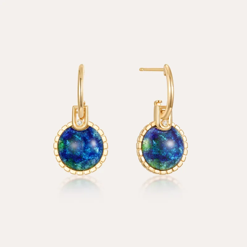 'Universe' Enamel Diamond Earrings, Round sold by Pascal Design Official
