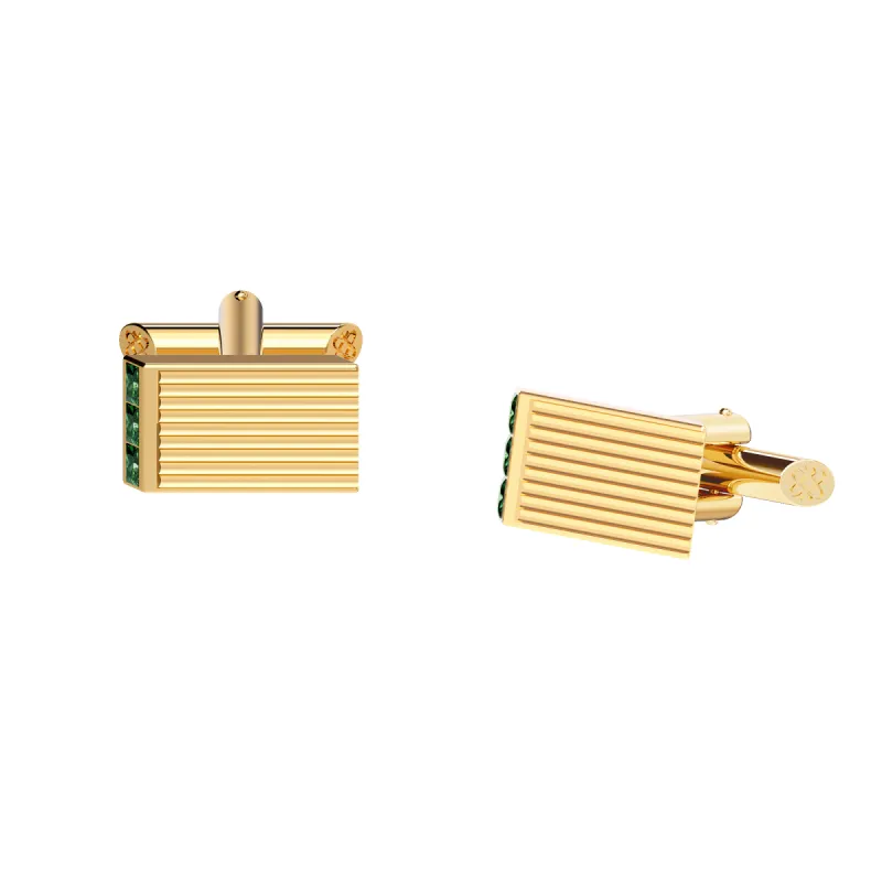 Rectangular Striped Gemstone Cufflinks sold by Pascal Design Official