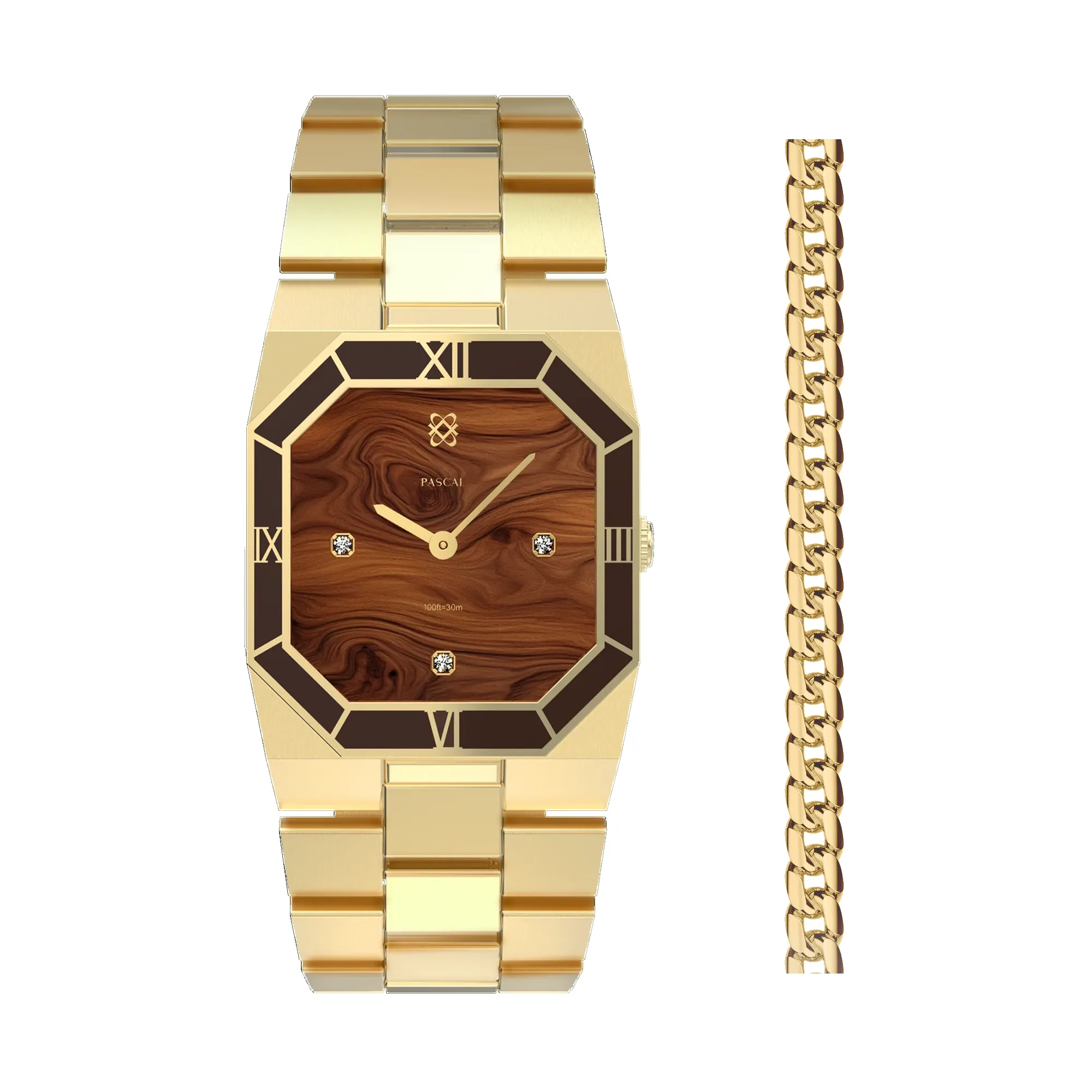 Octagonal Enamel Diamond Watch Gift Set sold by Pascal Design Official