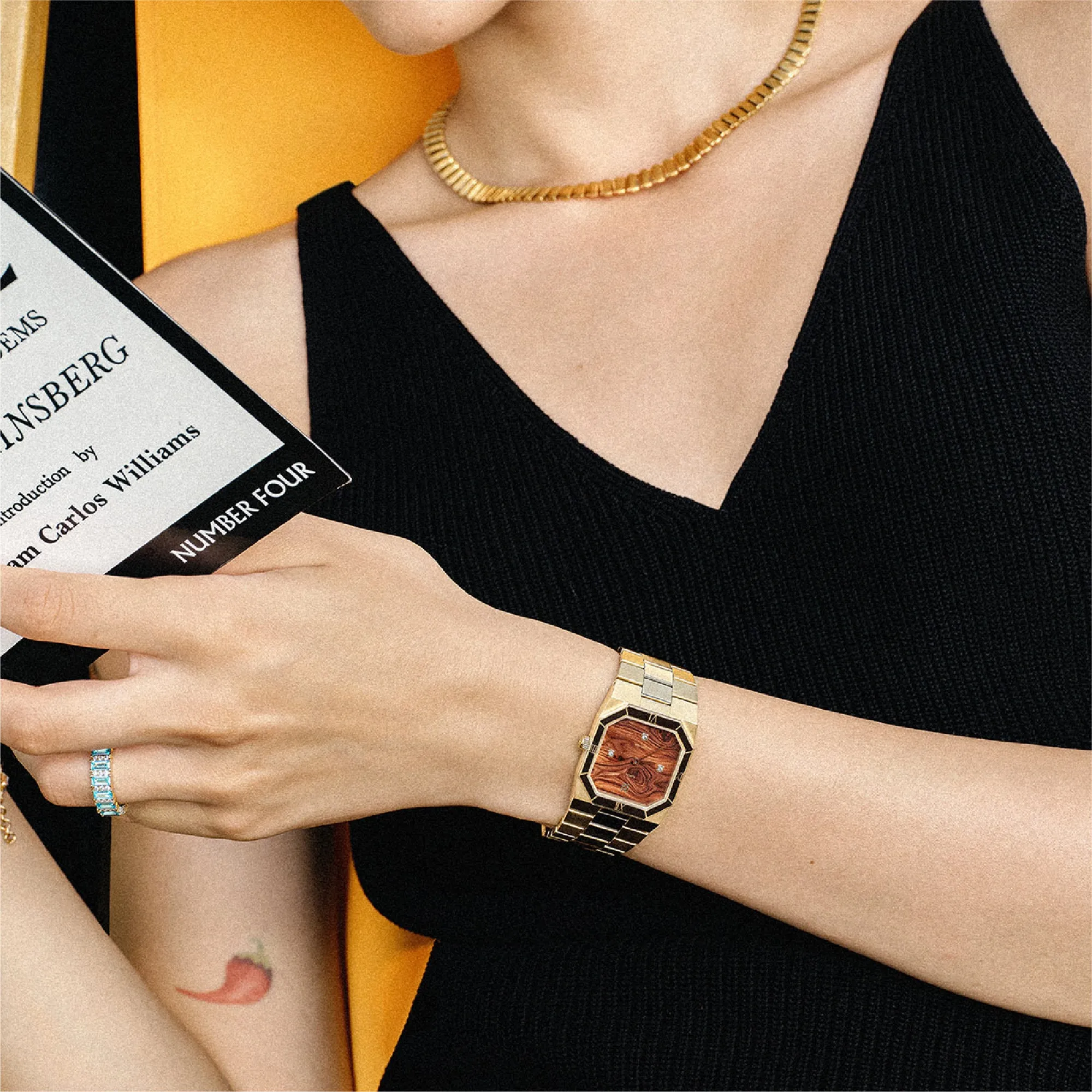 Octagonal Enamel Diamond Watch Gift Set sold by Pascal Design Official product image thumbnail 4