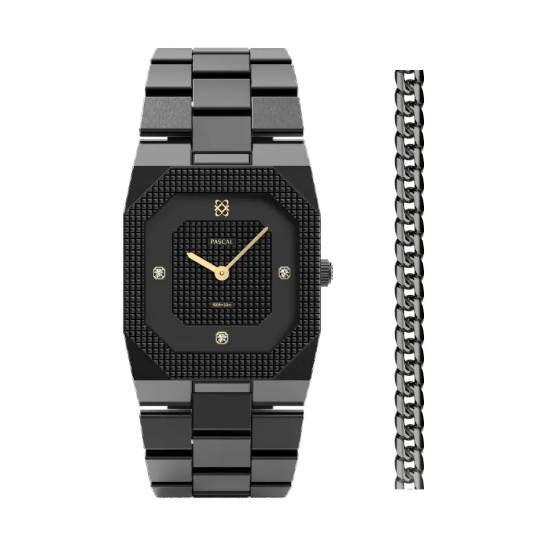 Octagonal Clou de Paris Diamond Watch Gift Set sold by Pascal Design Official