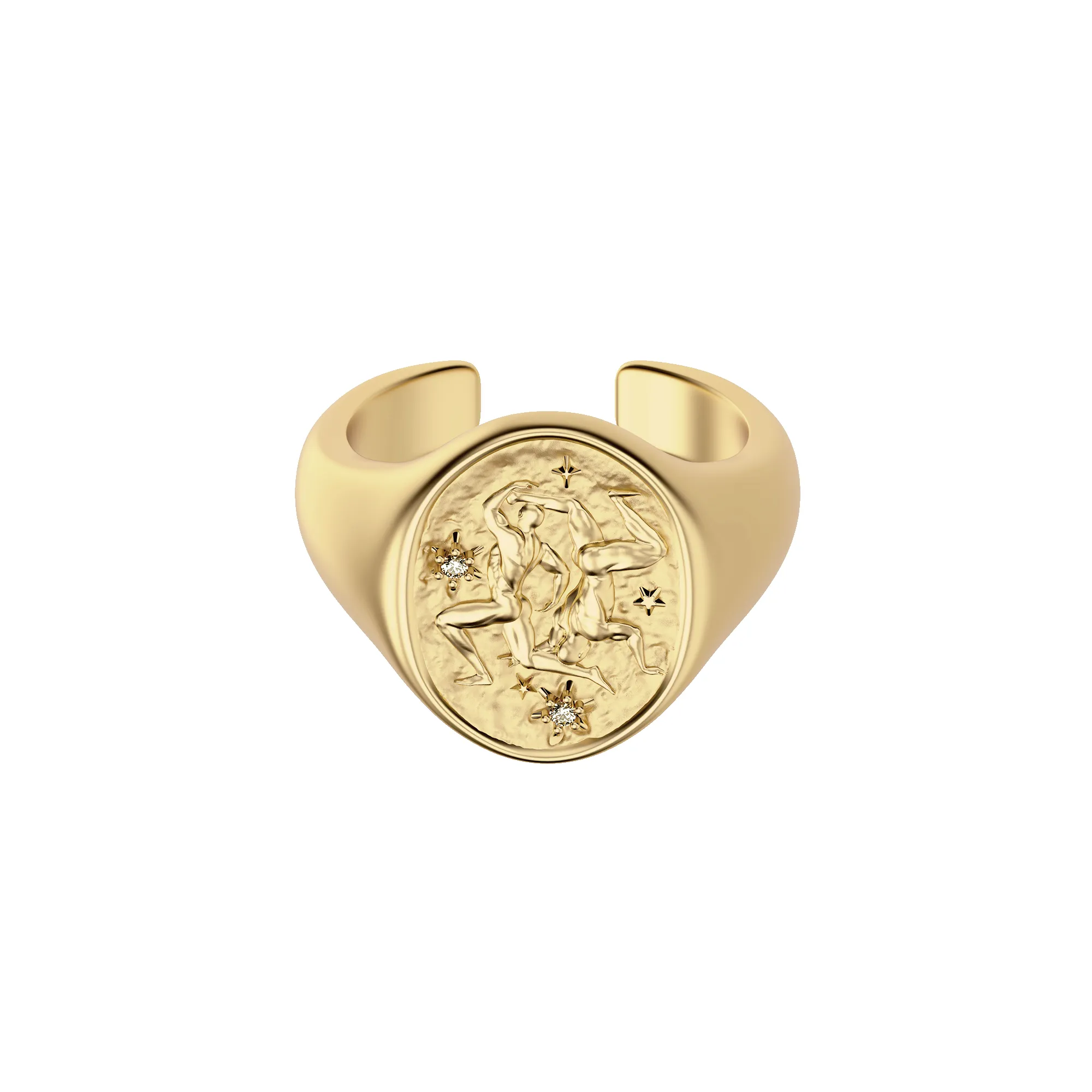 'Zodiac' Diamond Signet Ring, Gemini sold by Pascal Design Official product image thumbnail 3