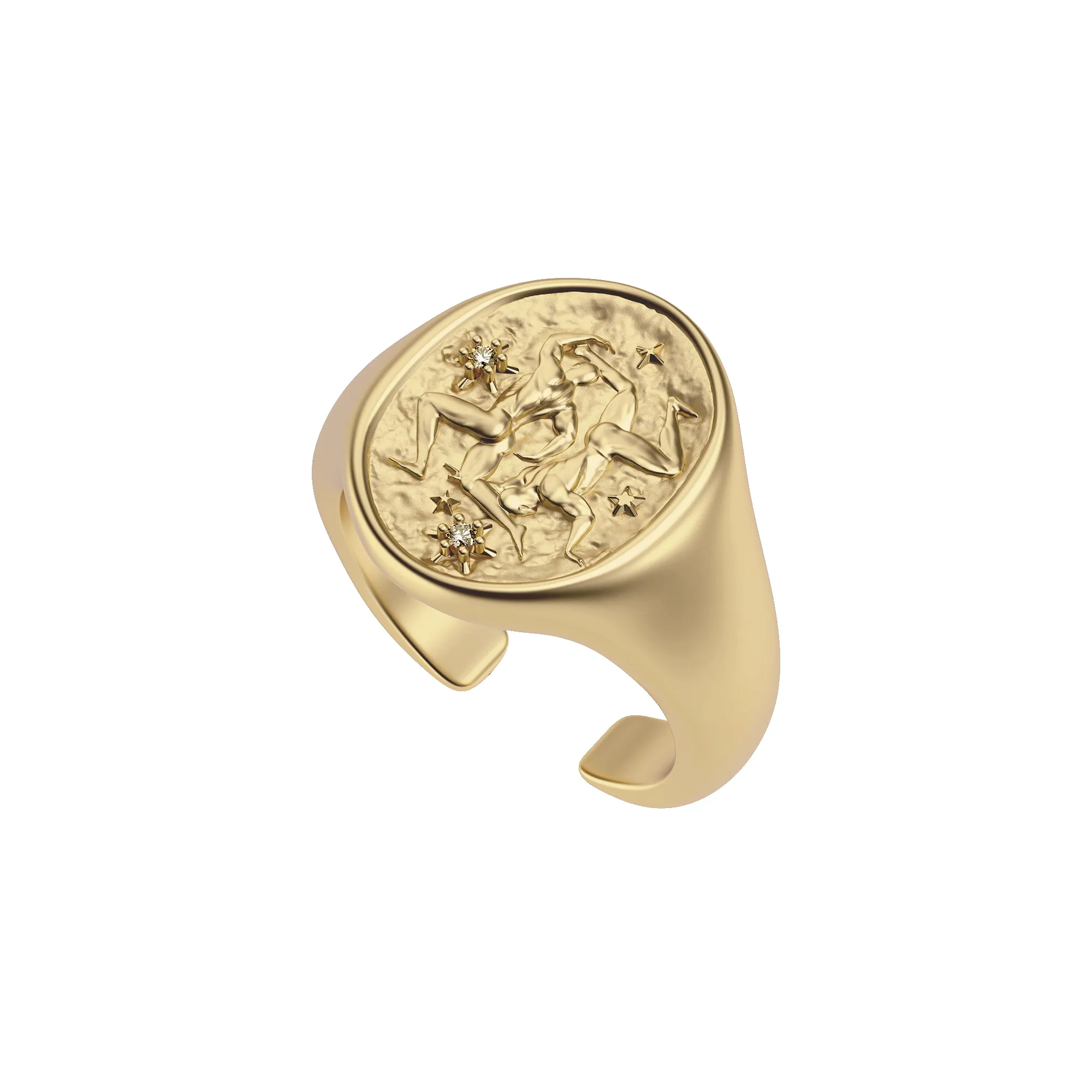 'Zodiac' Diamond Signet Ring, Gemini sold by Pascal Design Official product image thumbnail 2