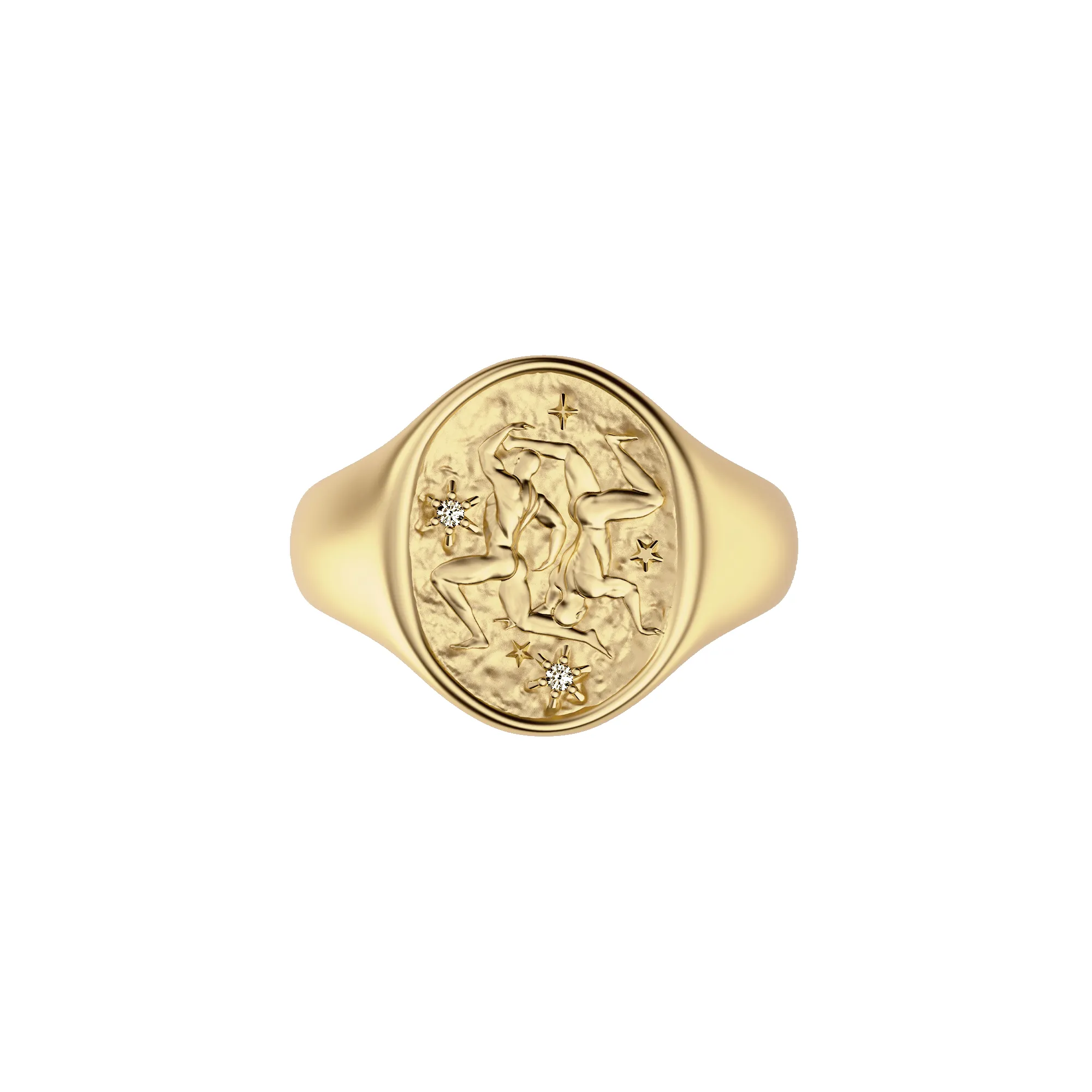 'Zodiac' Diamond Signet Ring, Gemini sold by Pascal Design Official