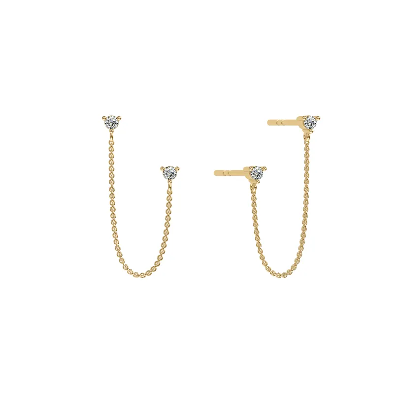 Double Piercing Chain Diamond Earrings sold by Pascal Design Official