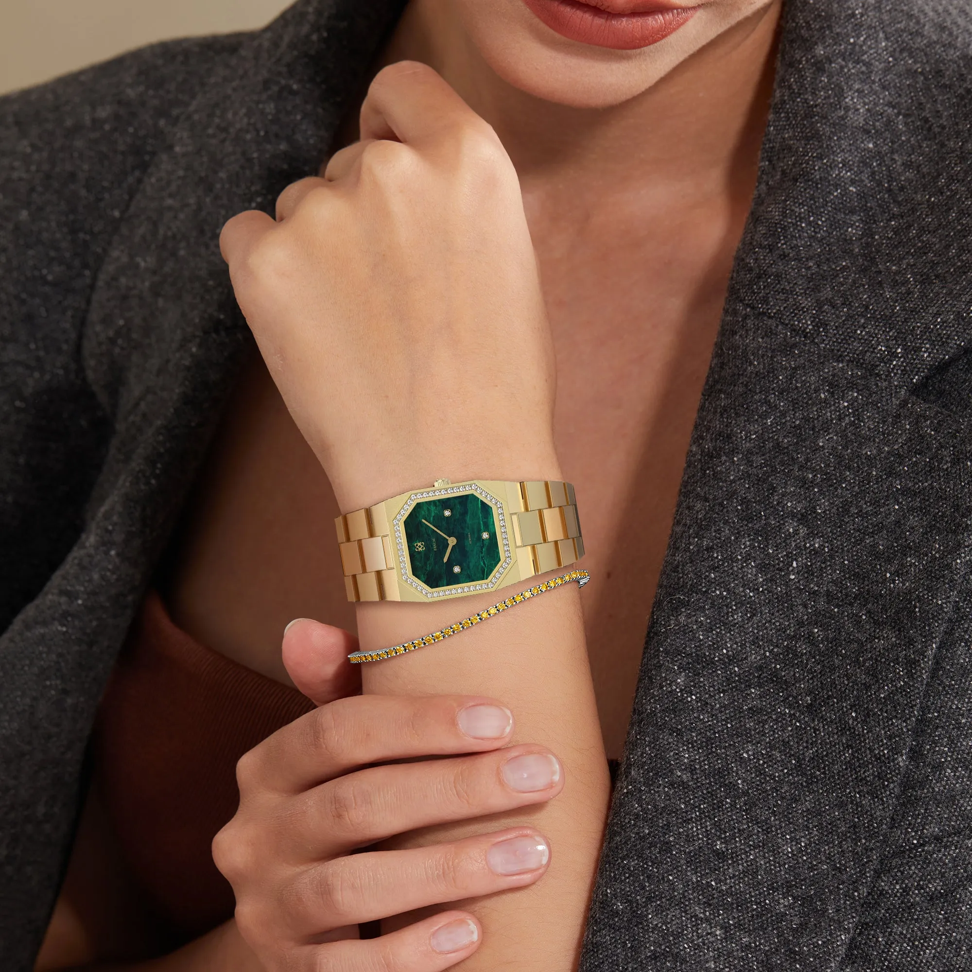 Octagonal Halo Diamond Watch sold by Pascal Design Official product image thumbnail 2