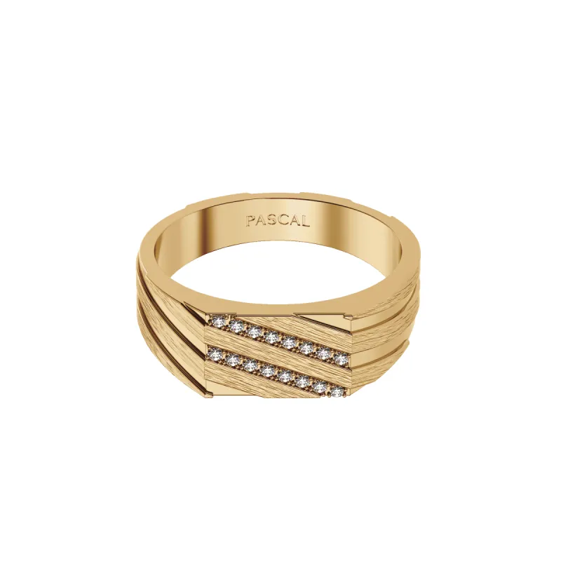 Geo Spiral Diamond Signet Ring sold by Pascal Design Official