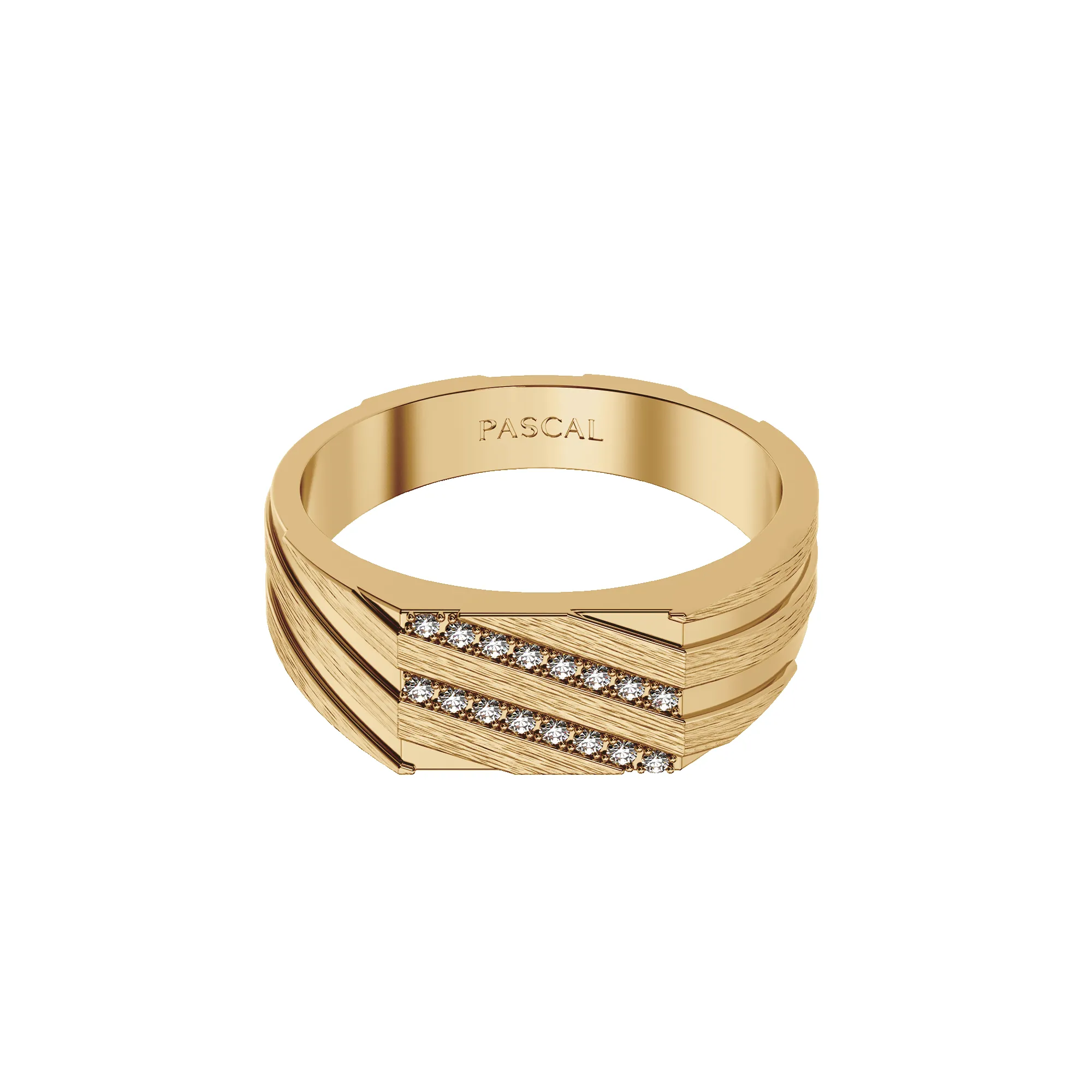 Geo Spiral Diamond Signet Ring sold by Pascal Design Official