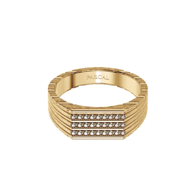 Geo Interval Diamond Signet Ring sold by Pascal Design Official