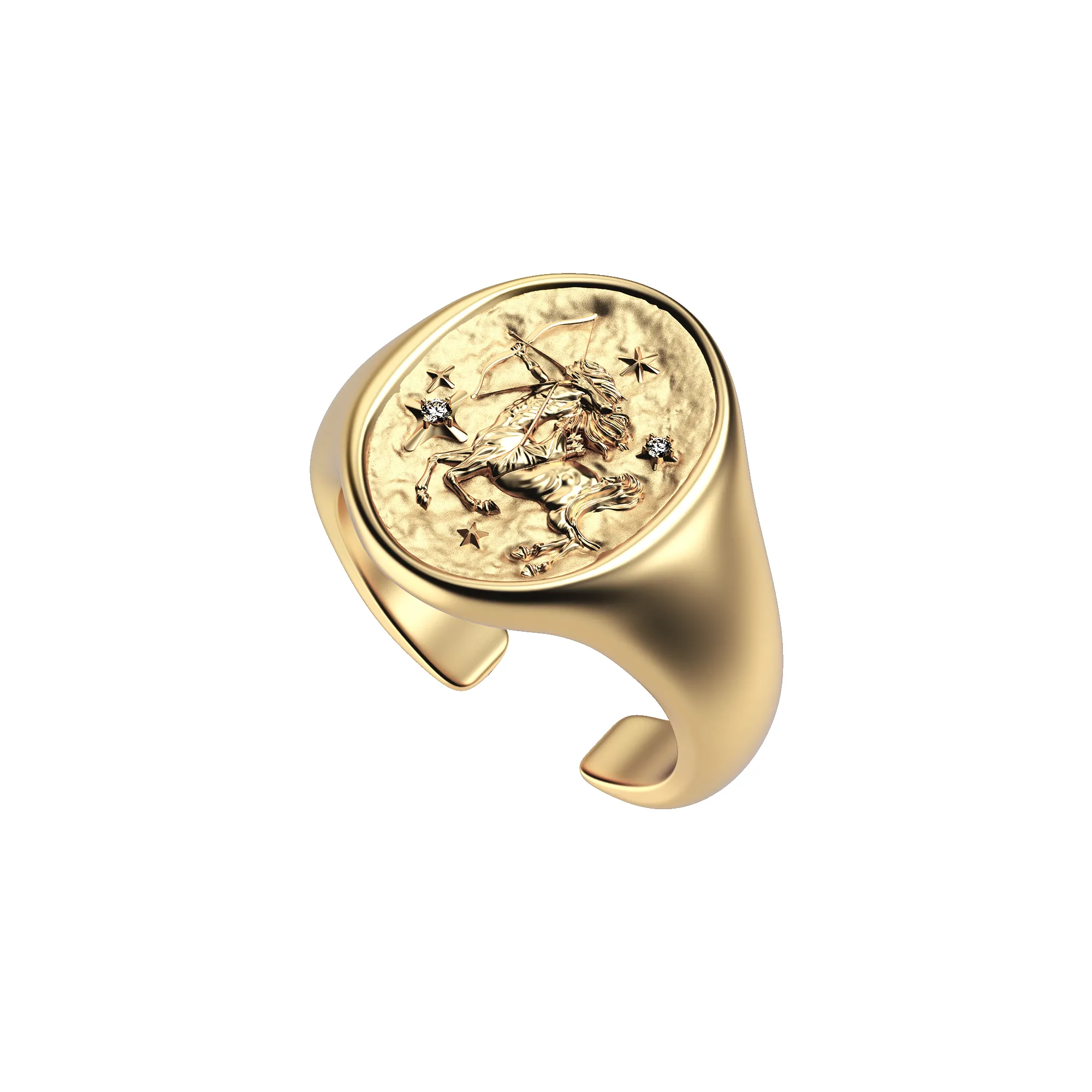 'Zodiac' Diamond Signet Ring, Sagittarius sold by Pascal Design Official product image thumbnail 2