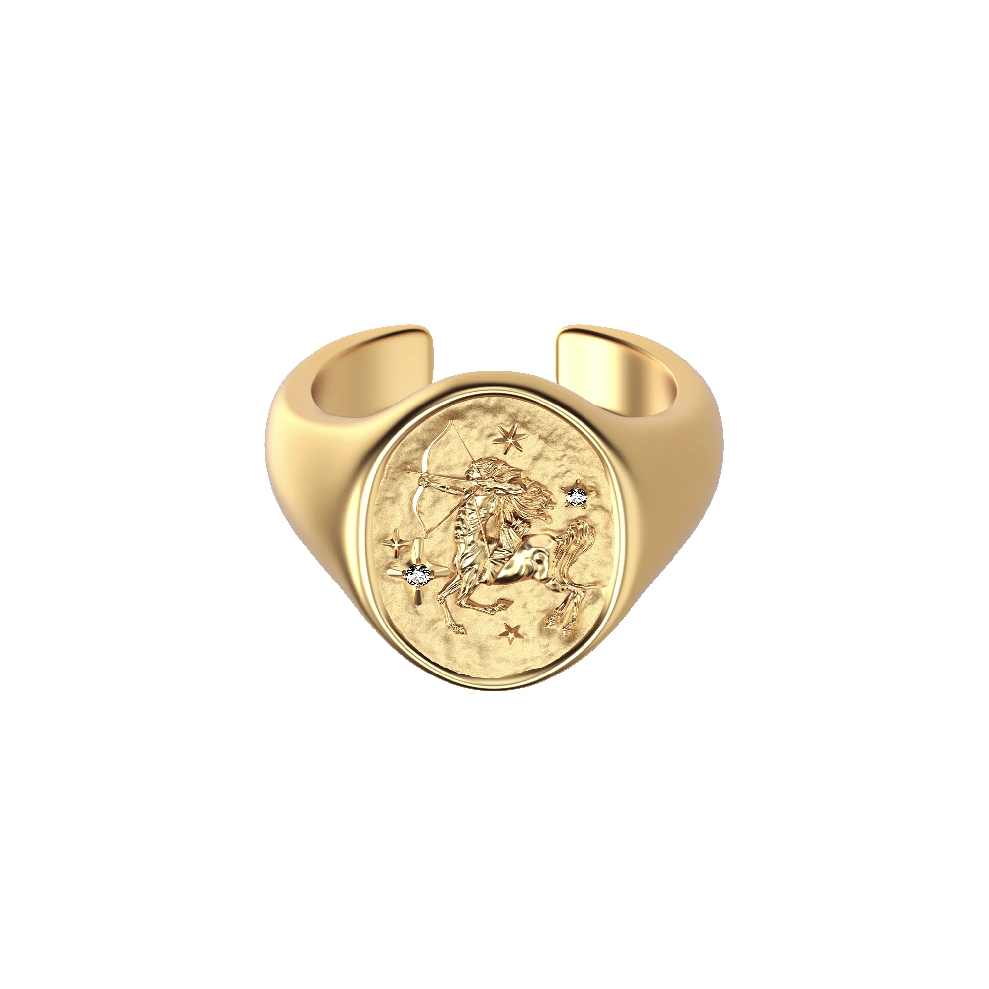 'Zodiac' Diamond Signet Ring, Sagittarius sold by Pascal Design Official product image thumbnail 3