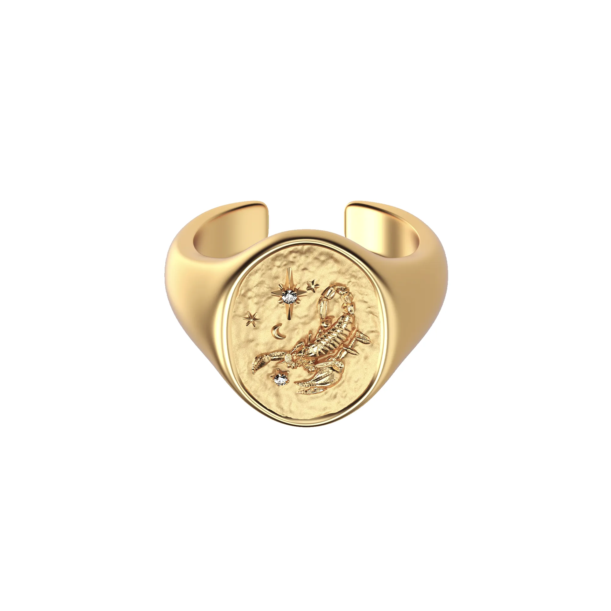 'Zodiac' Diamond Signet Ring, Scorpio sold by Pascal Design Official product image thumbnail 3