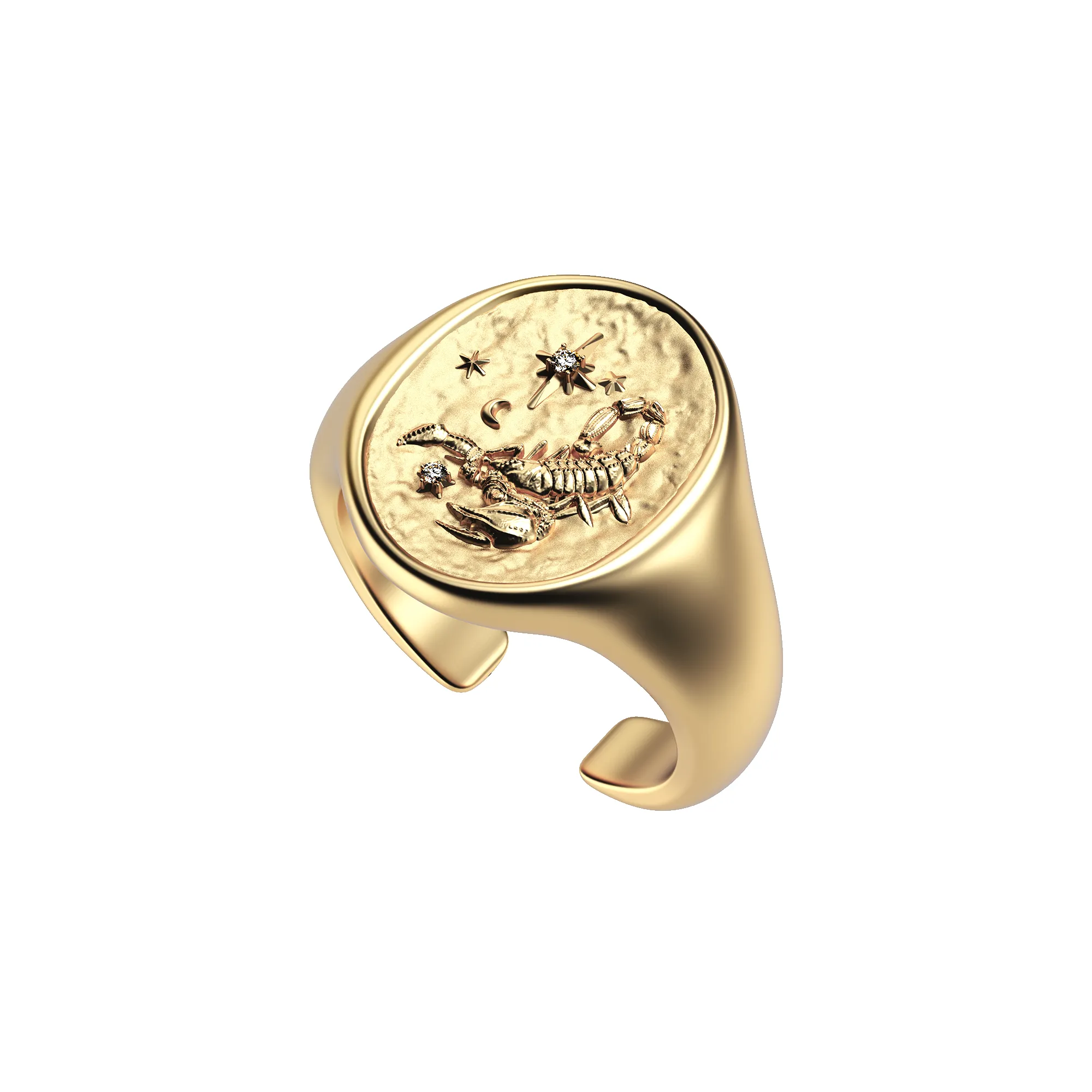 'Zodiac' Diamond Signet Ring, Scorpio sold by Pascal Design Official product image thumbnail 2