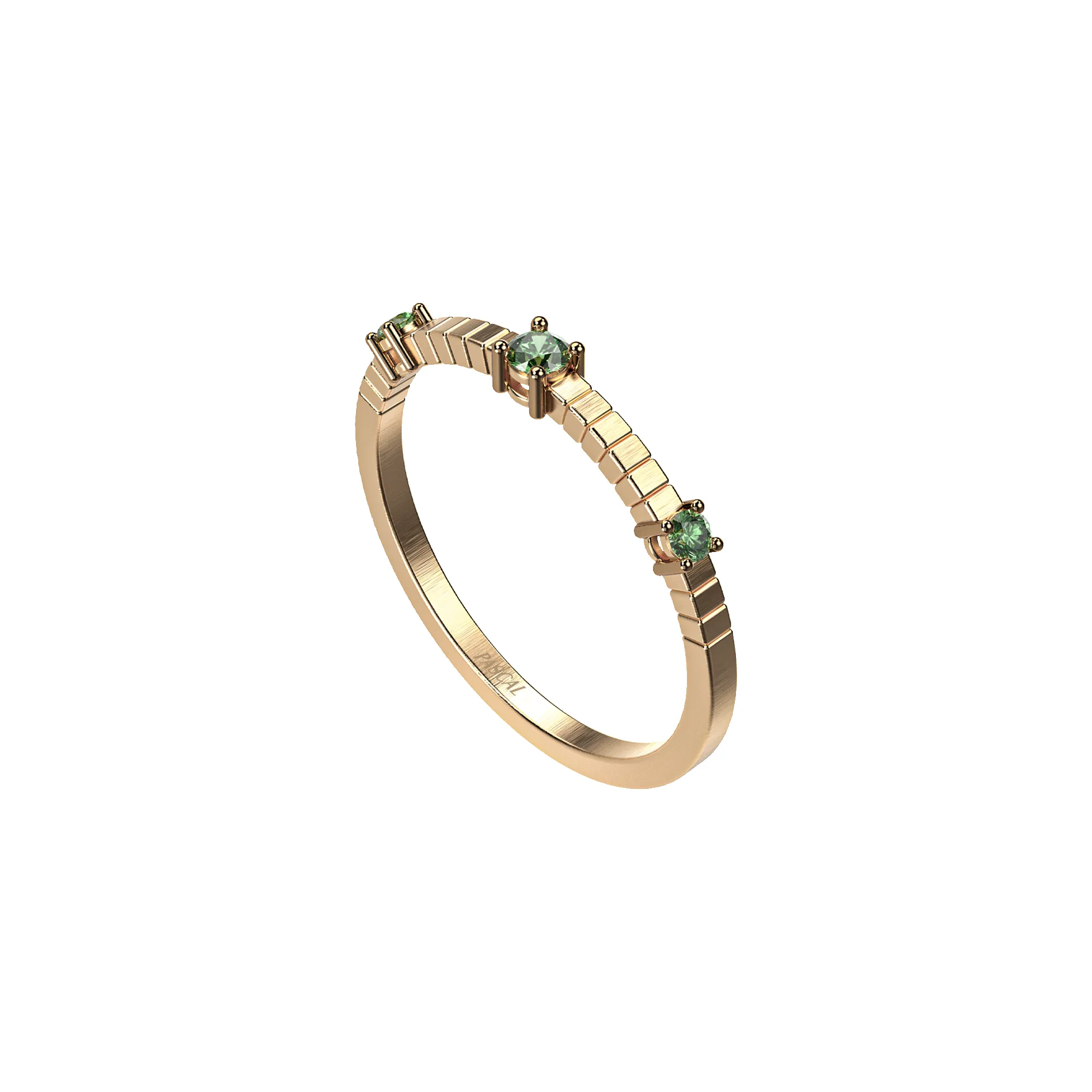 'Trinity' Linear Gemstone Band Ring sold by Pascal Design Official product image thumbnail 2