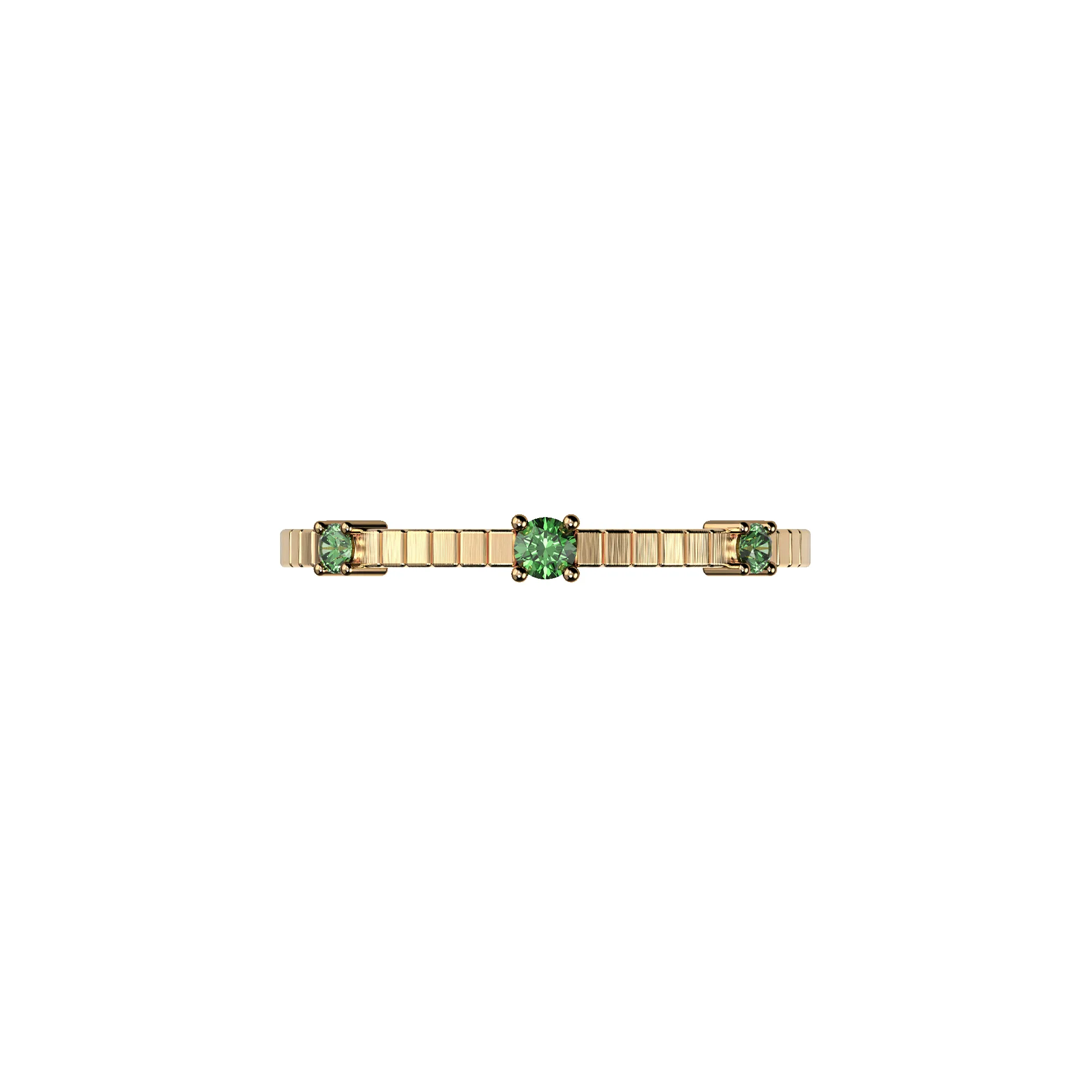'Trinity' Linear Gemstone Band Ring sold by Pascal Design Official