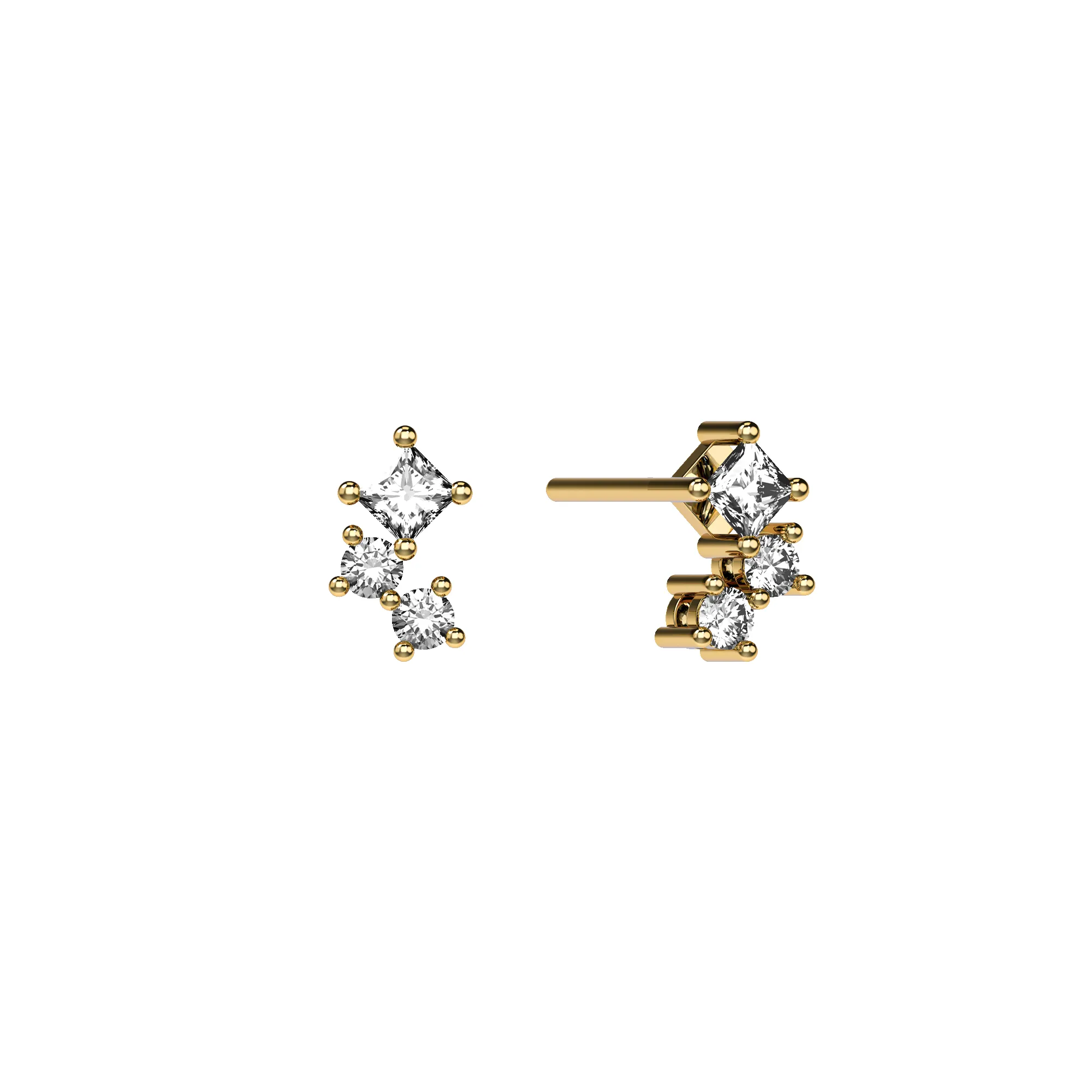 'Trinity' Diamond Stud Earrings, Fancy sold by Pascal Design Official