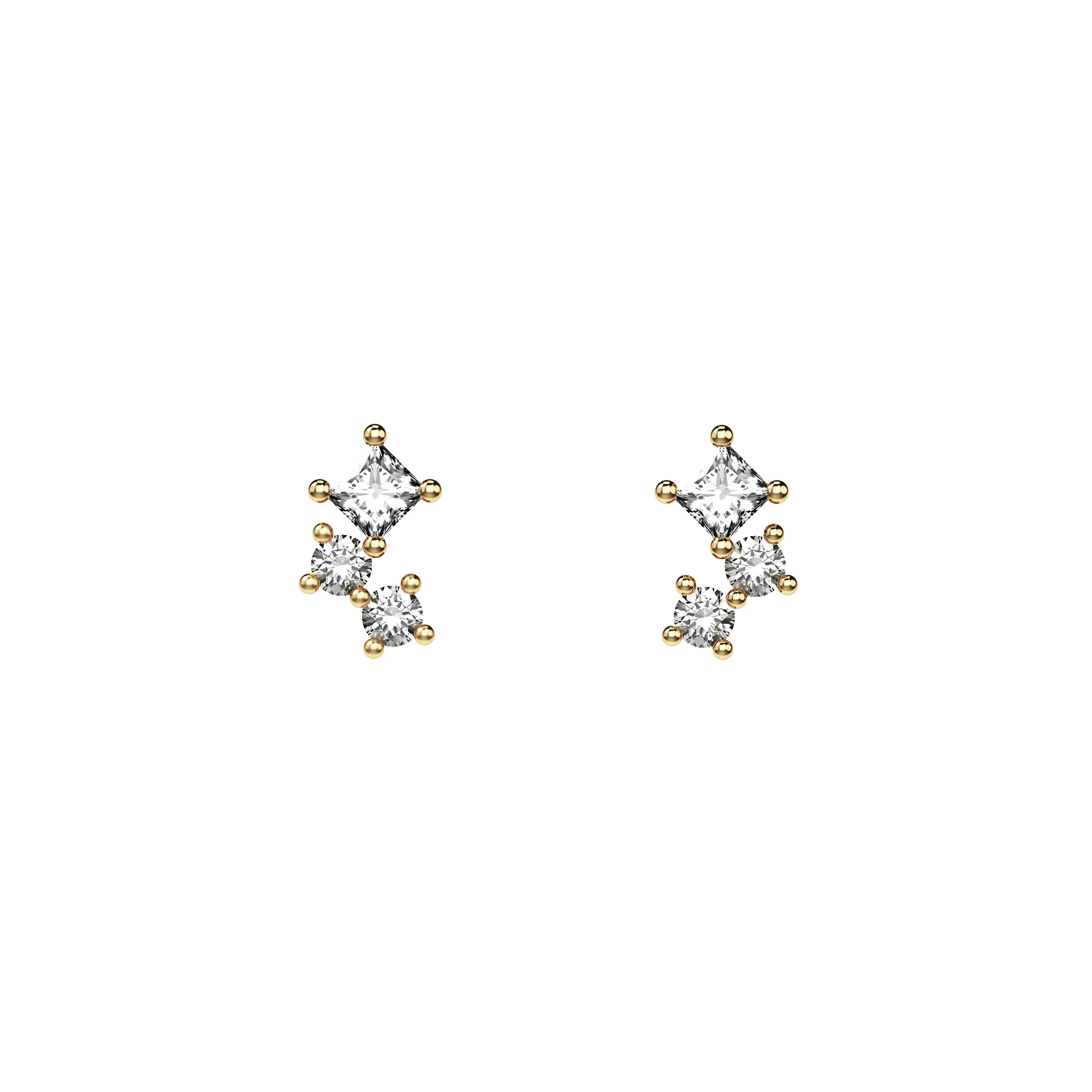 'Trinity' Diamond Stud Earrings, Fancy sold by Pascal Design Official product image thumbnail 2