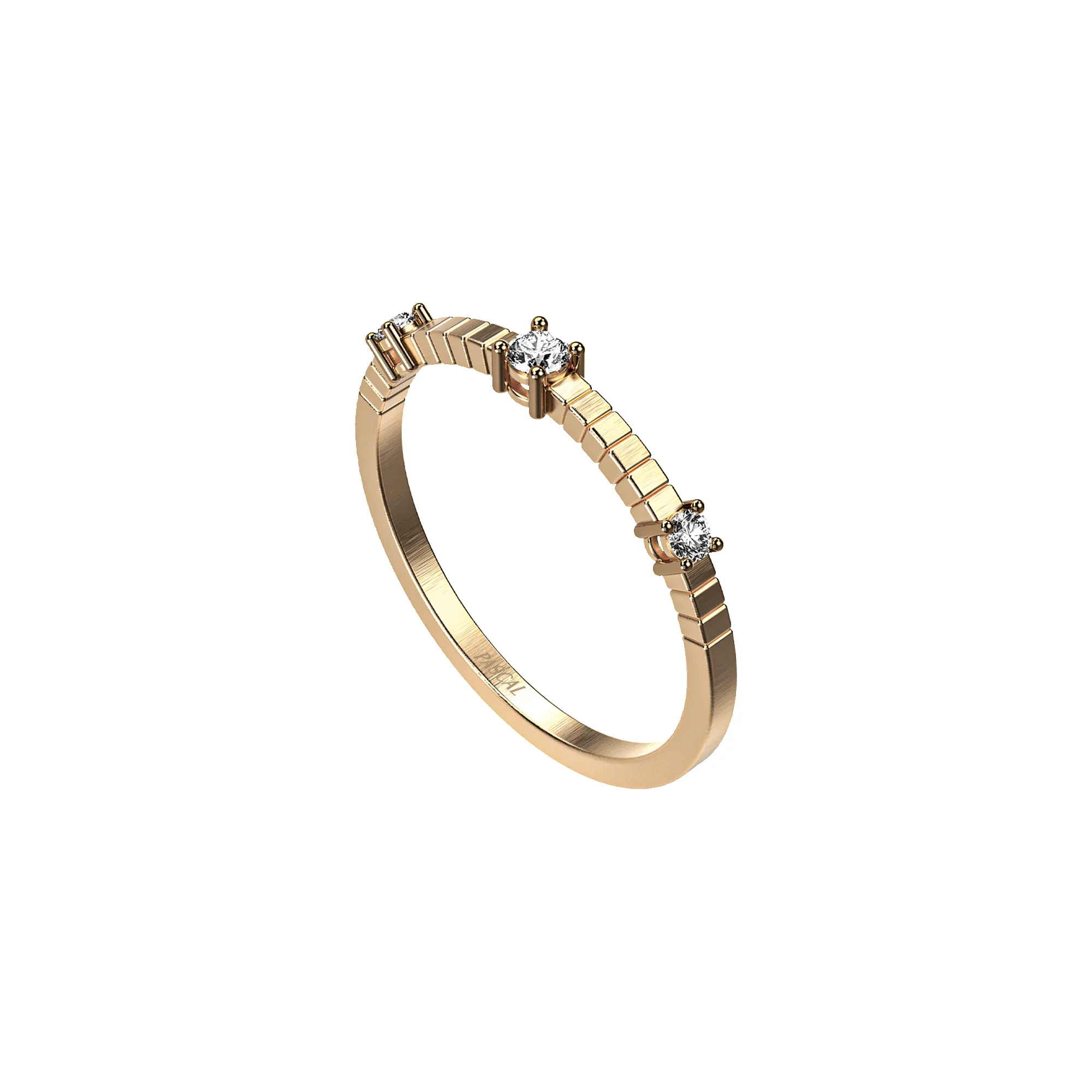 'Trinity' Linear Diamond Band Ring sold by Pascal Design Official product image thumbnail 2