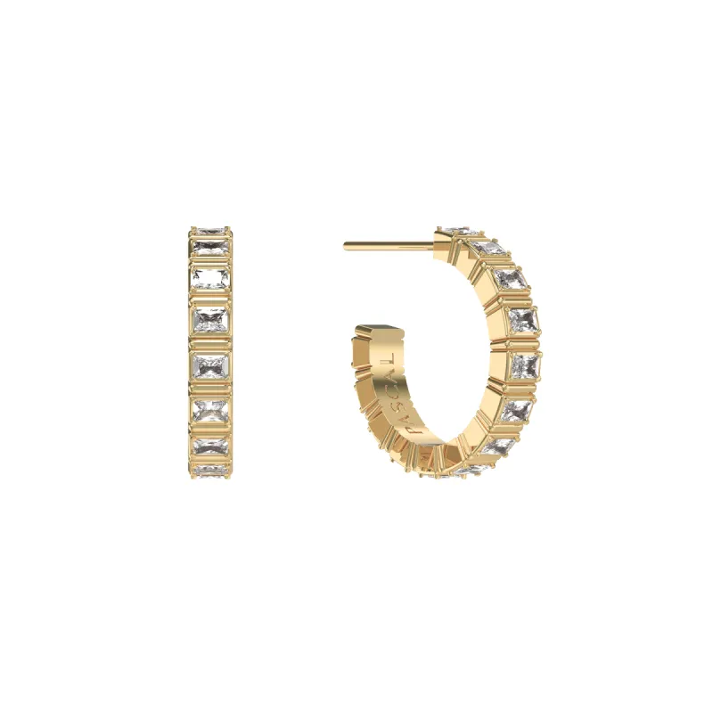 'Parthènope' Gemstone Hoop Earrings sold by Pascal Design Official