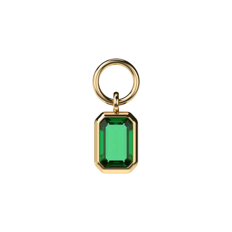 Emerald Cut Gemstone Hoop Charm sold by Pascal Design Official