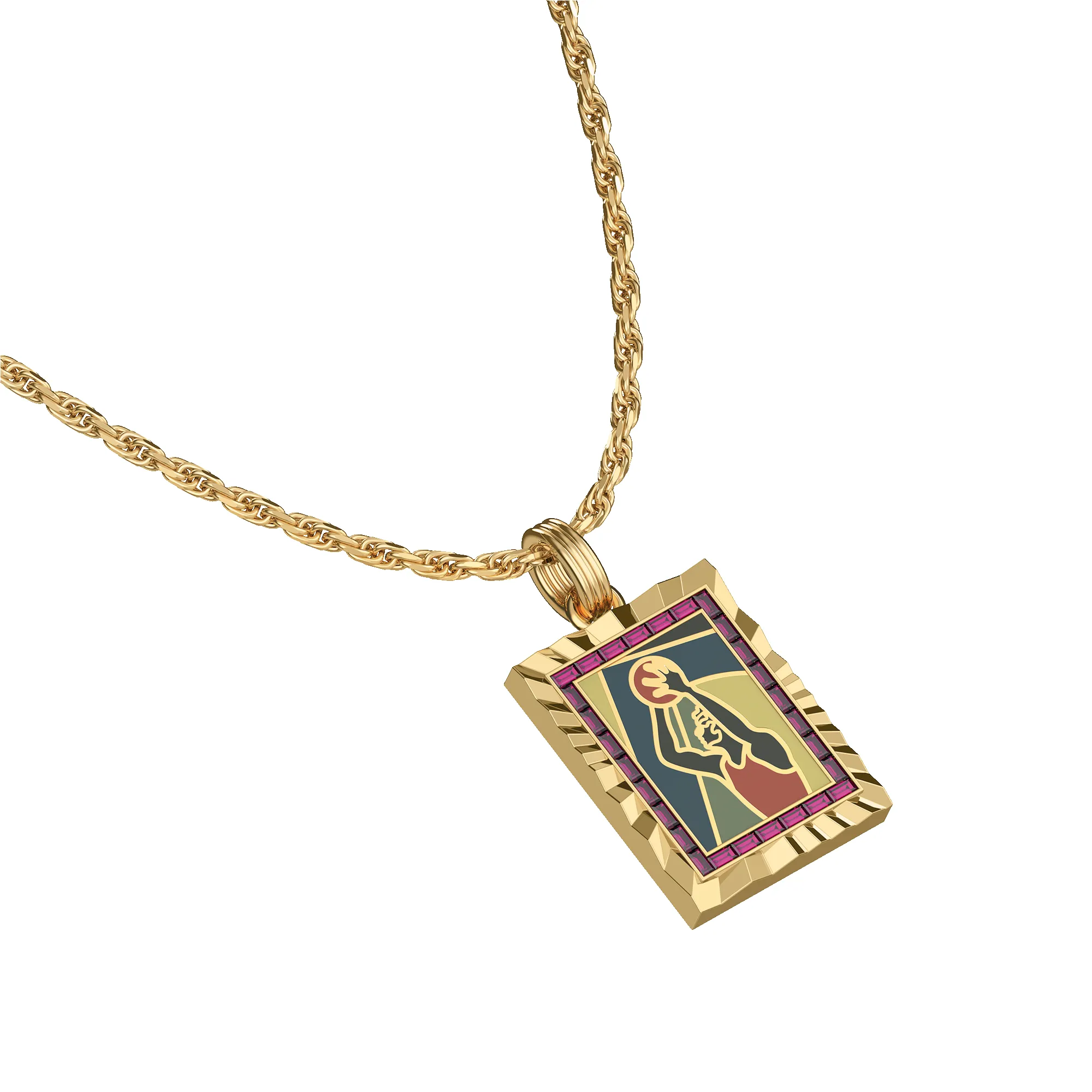 'Victory Emblem' Basketball Gemstone Pendant sold by Pascal Design Official product image thumbnail 3