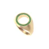 Disc Halo Gemstone Signet Ring sold by Pascal Design Official