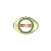 Disc Halo Gemstone Signet Ring sold by Pascal Design Official