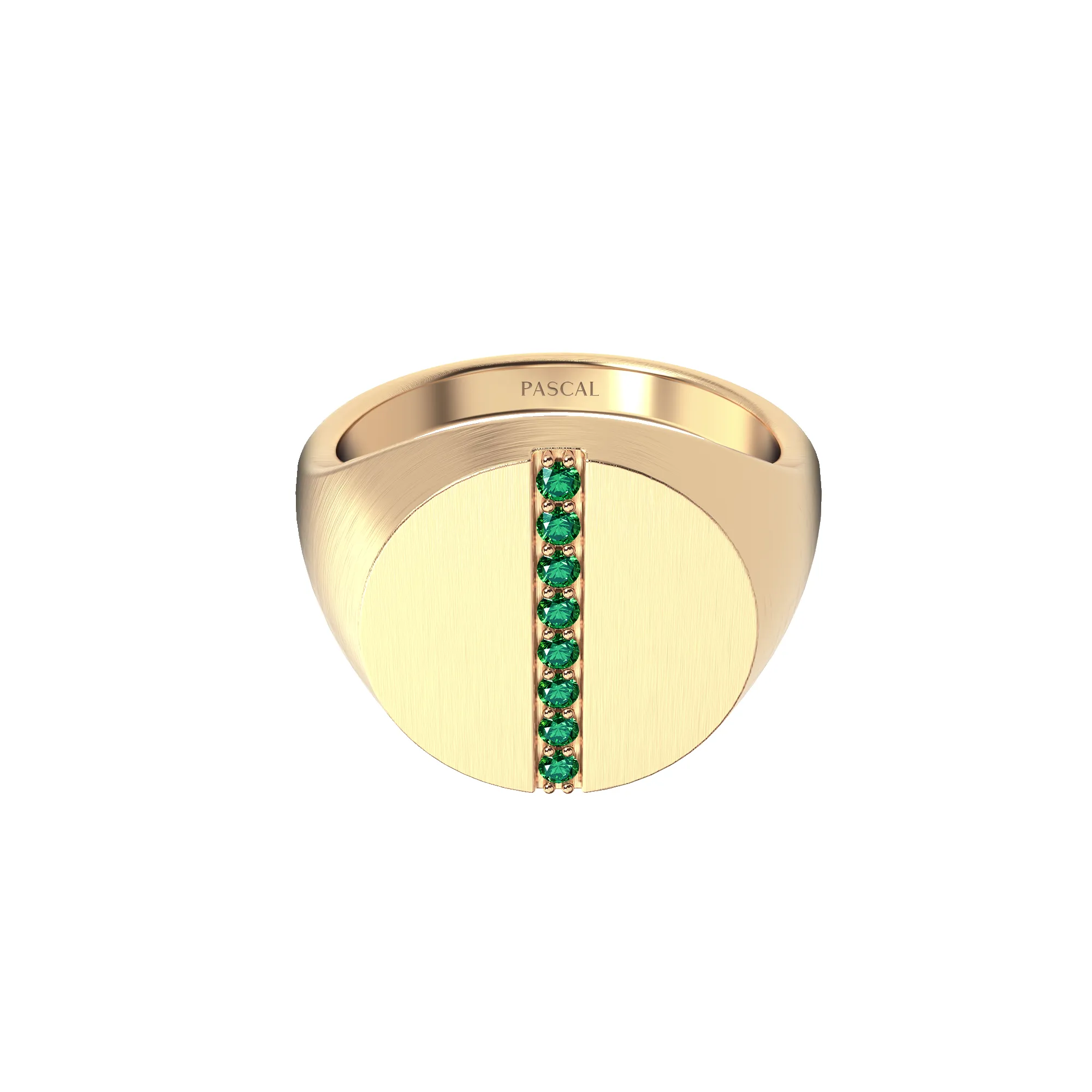 Disc Linear Gemstone Signet Ring sold by Pascal Design Official