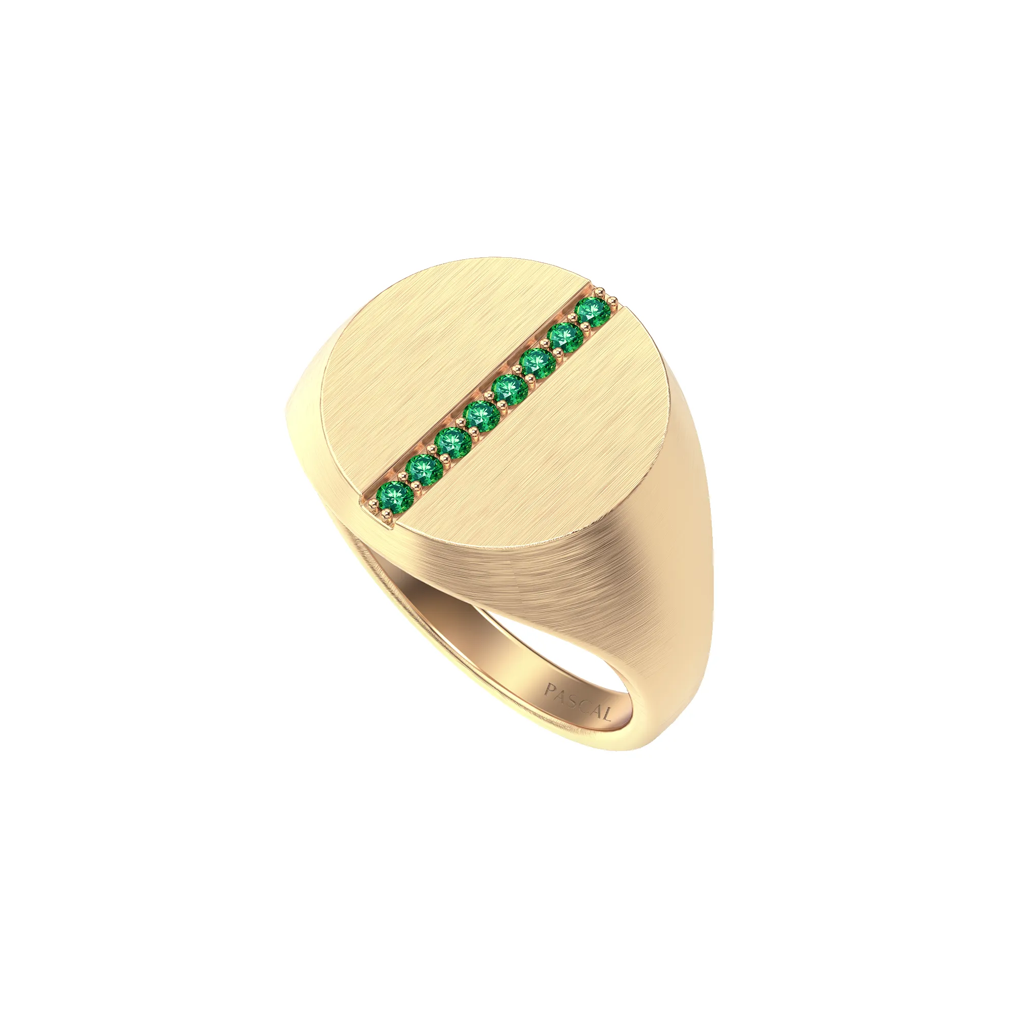 Disc Linear Gemstone Signet Ring sold by Pascal Design Official product image thumbnail 2