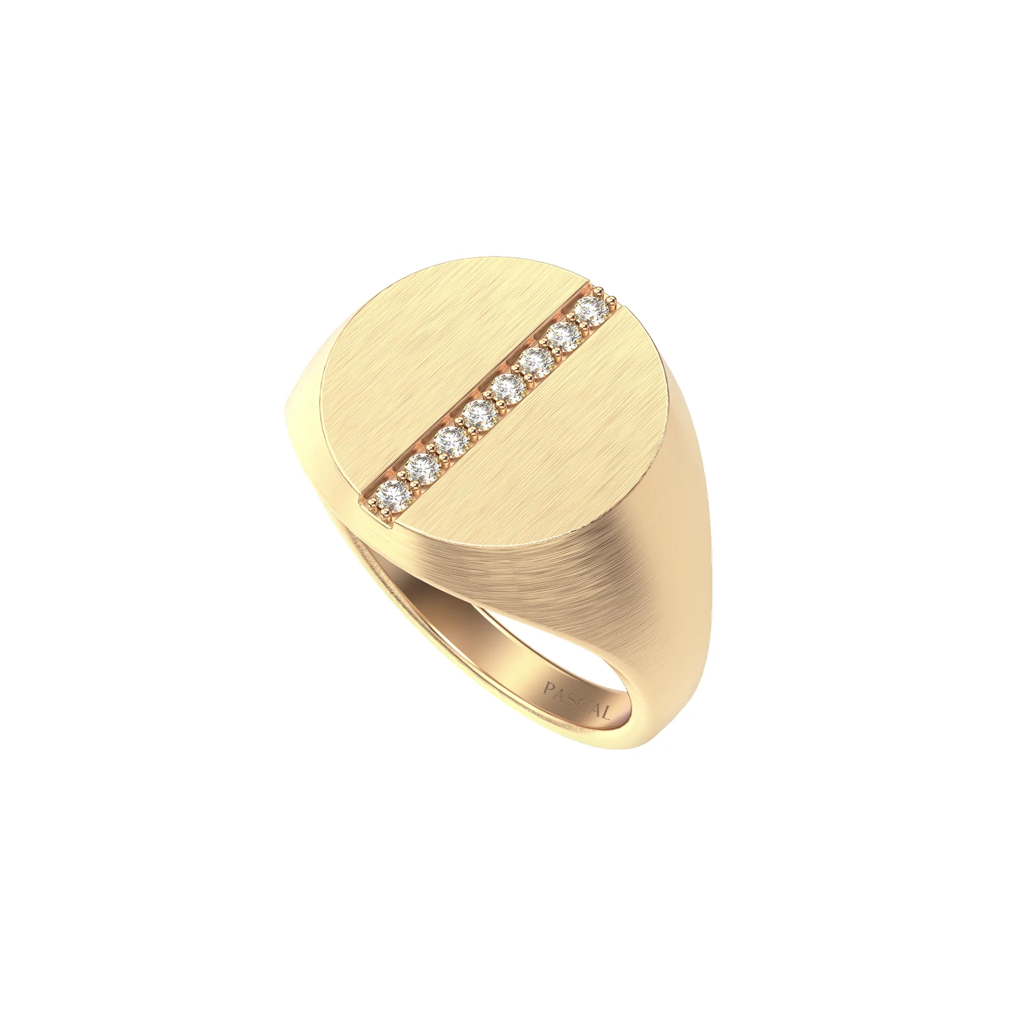 Disc Linear Diamond Signet Ring sold by Pascal Design Official product image thumbnail 2