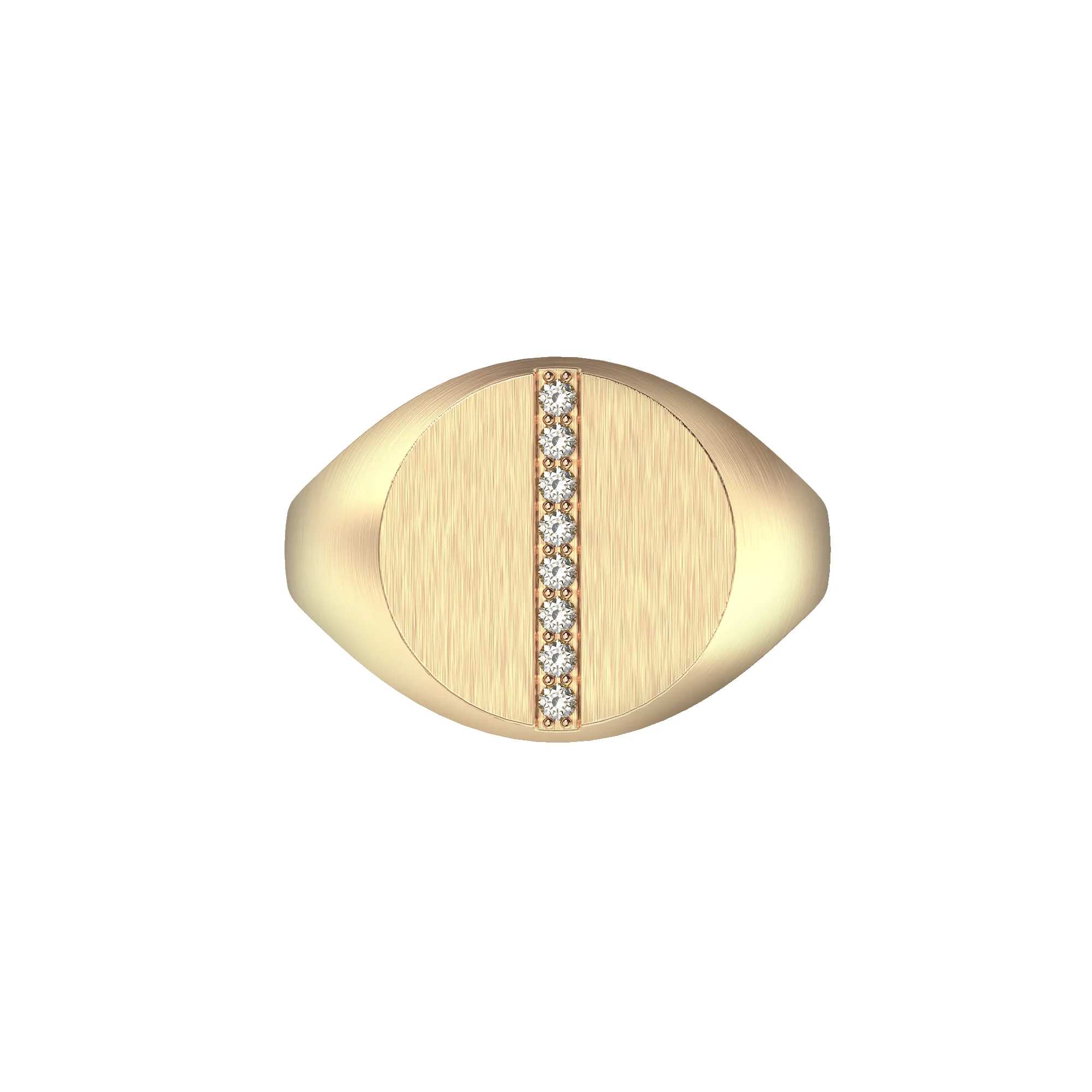 Disc Linear Diamond Signet Ring sold by Pascal Design Official product image thumbnail 3
