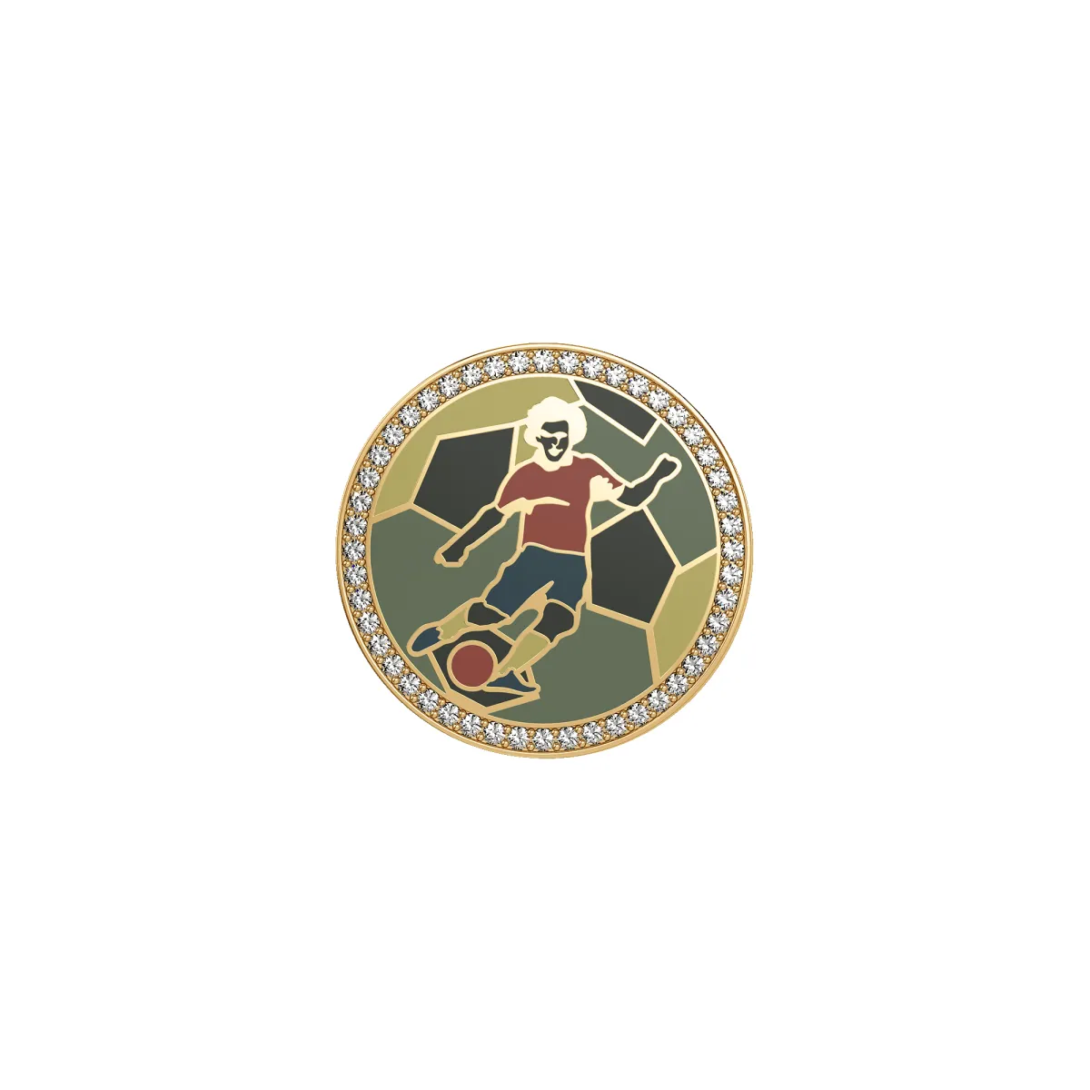 'Victory Emblem' Football Diamond Brooch sold by Pascal Design Official