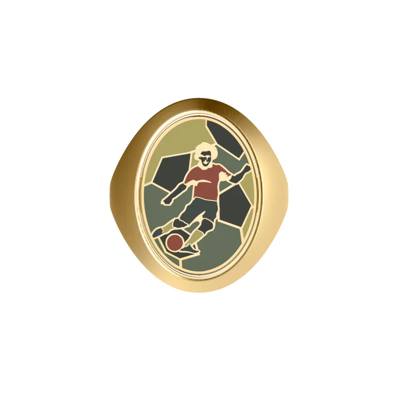 'Victory Emblem' Football Diamond Signet Ring sold by Pascal Design Official