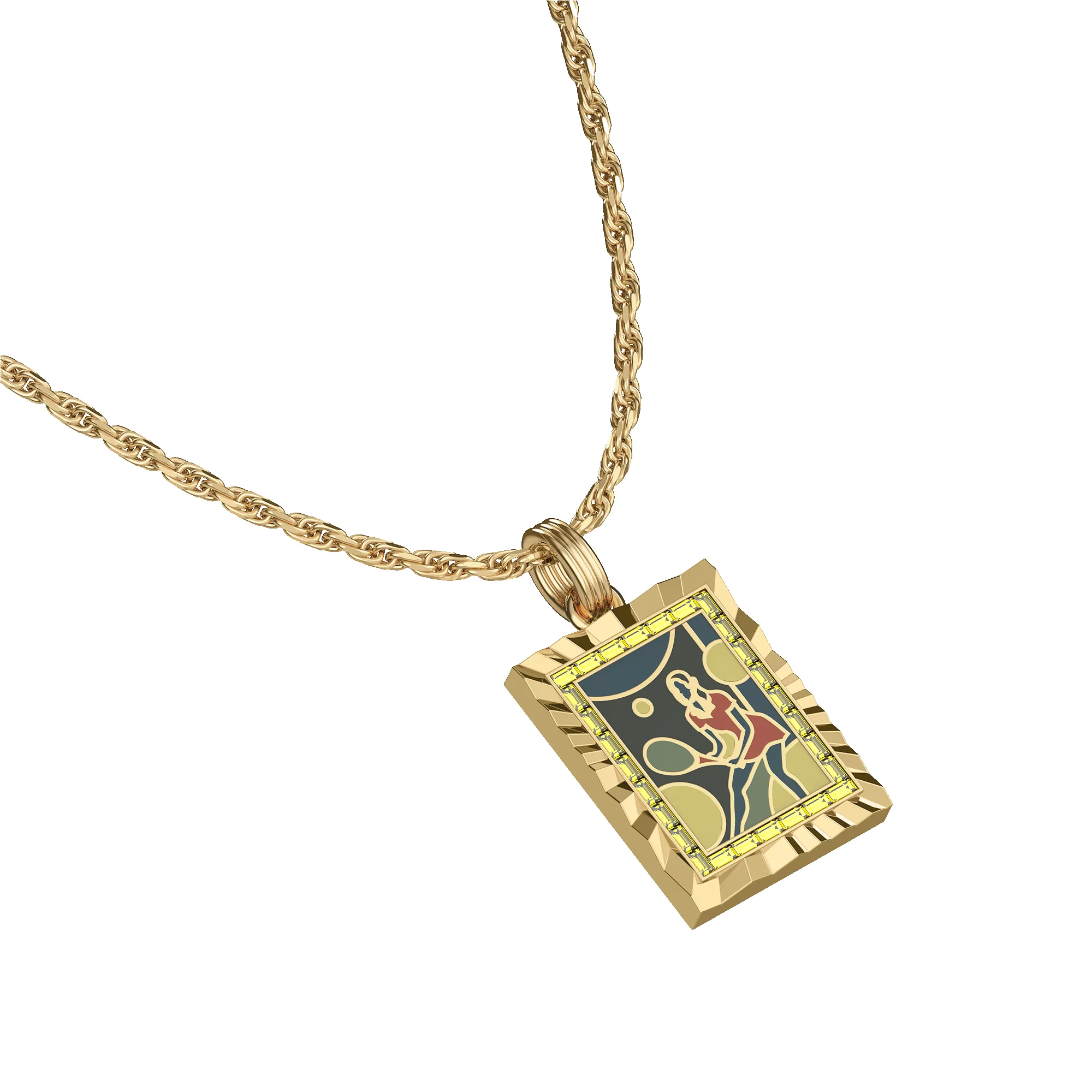 'Victory Emblem' Tennis Gemstone Pendant sold by Pascal Design Official product image thumbnail 3