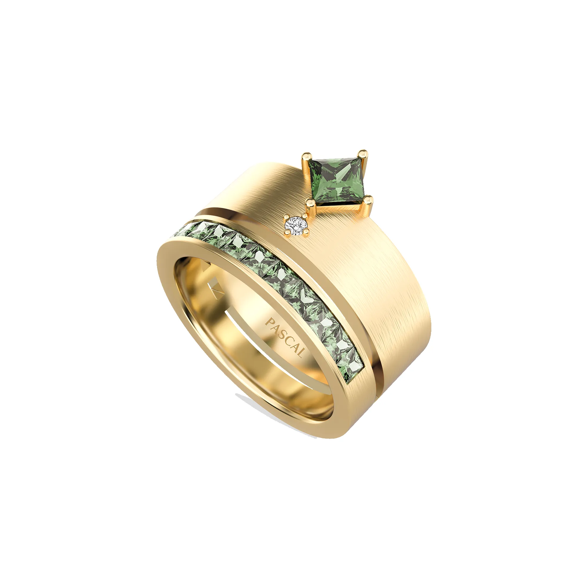 Luxe Gemstone Wide Band Ring sold by Pascal Design Official product image thumbnail 2