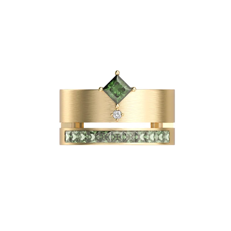Luxe Gemstone Wide Band Ring sold by Pascal Design Official
